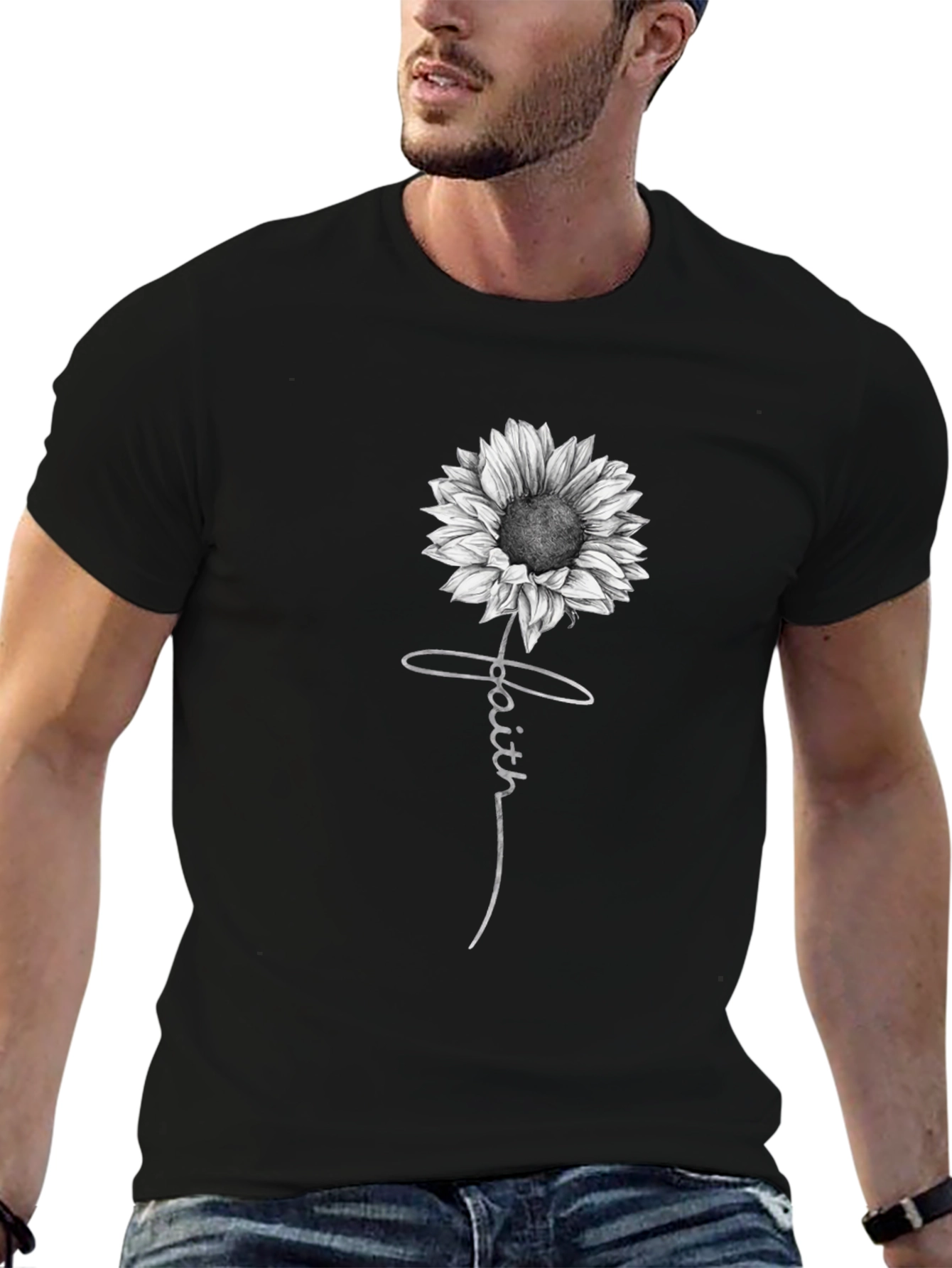 Faith Sunflower Graphic Print T-Shirt