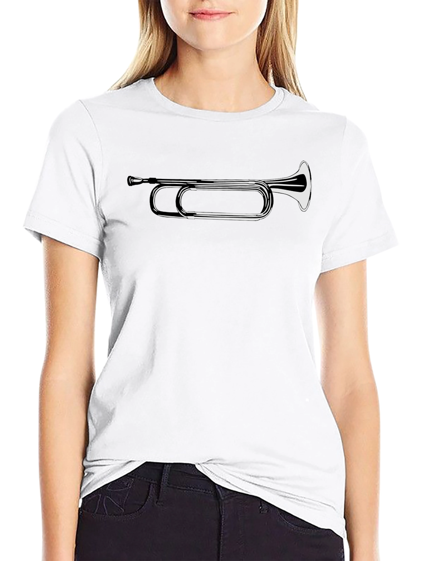 Bugle Graphic Tee - Black Casual T-Shirt