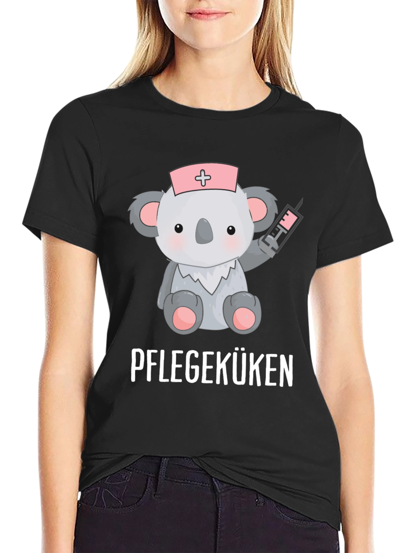 Cute Koala Nurse T-Shirt - Pflegeküken Design
