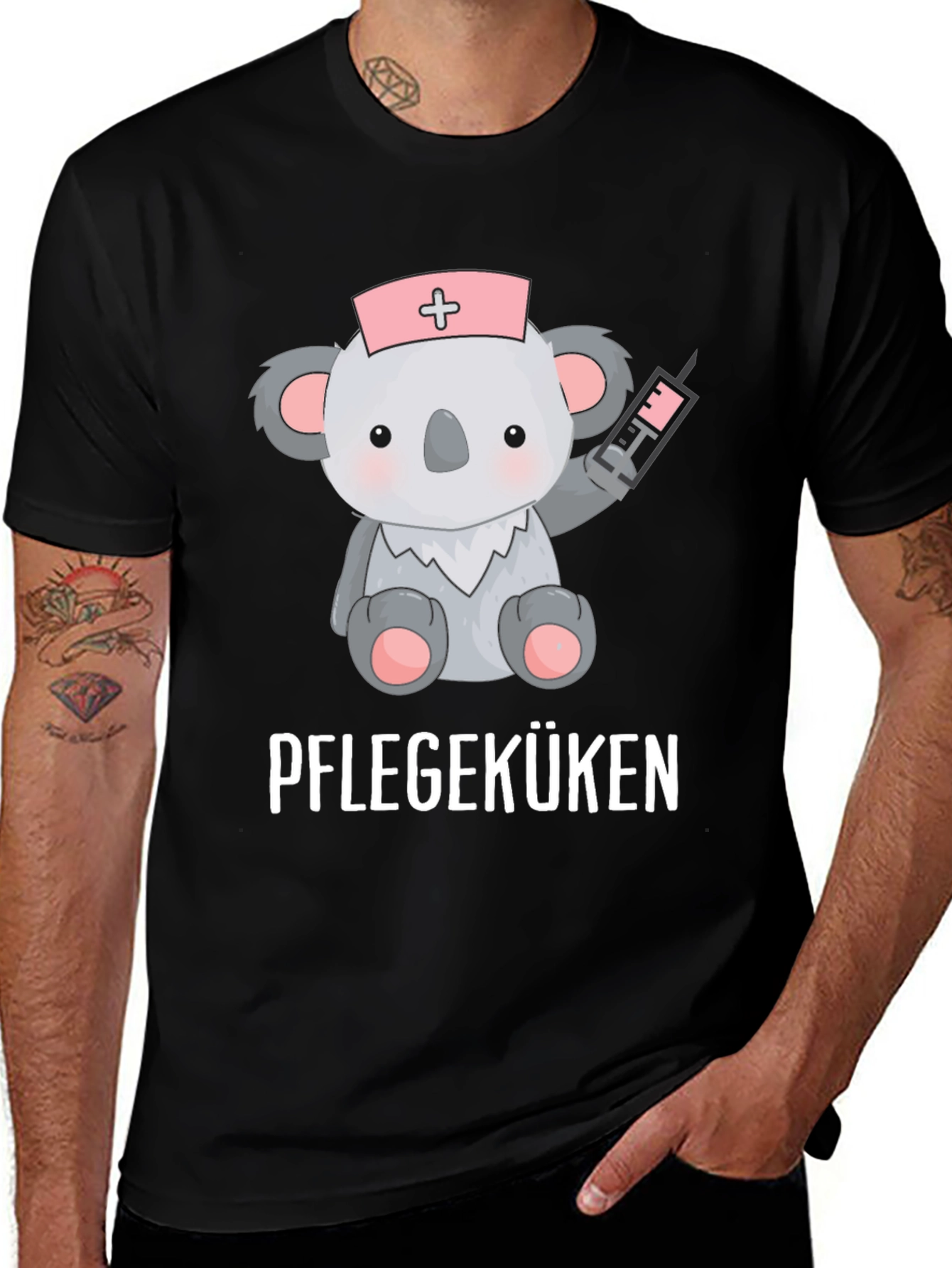 Cute Koala Nurse T-Shirt - Pflegeküken Design