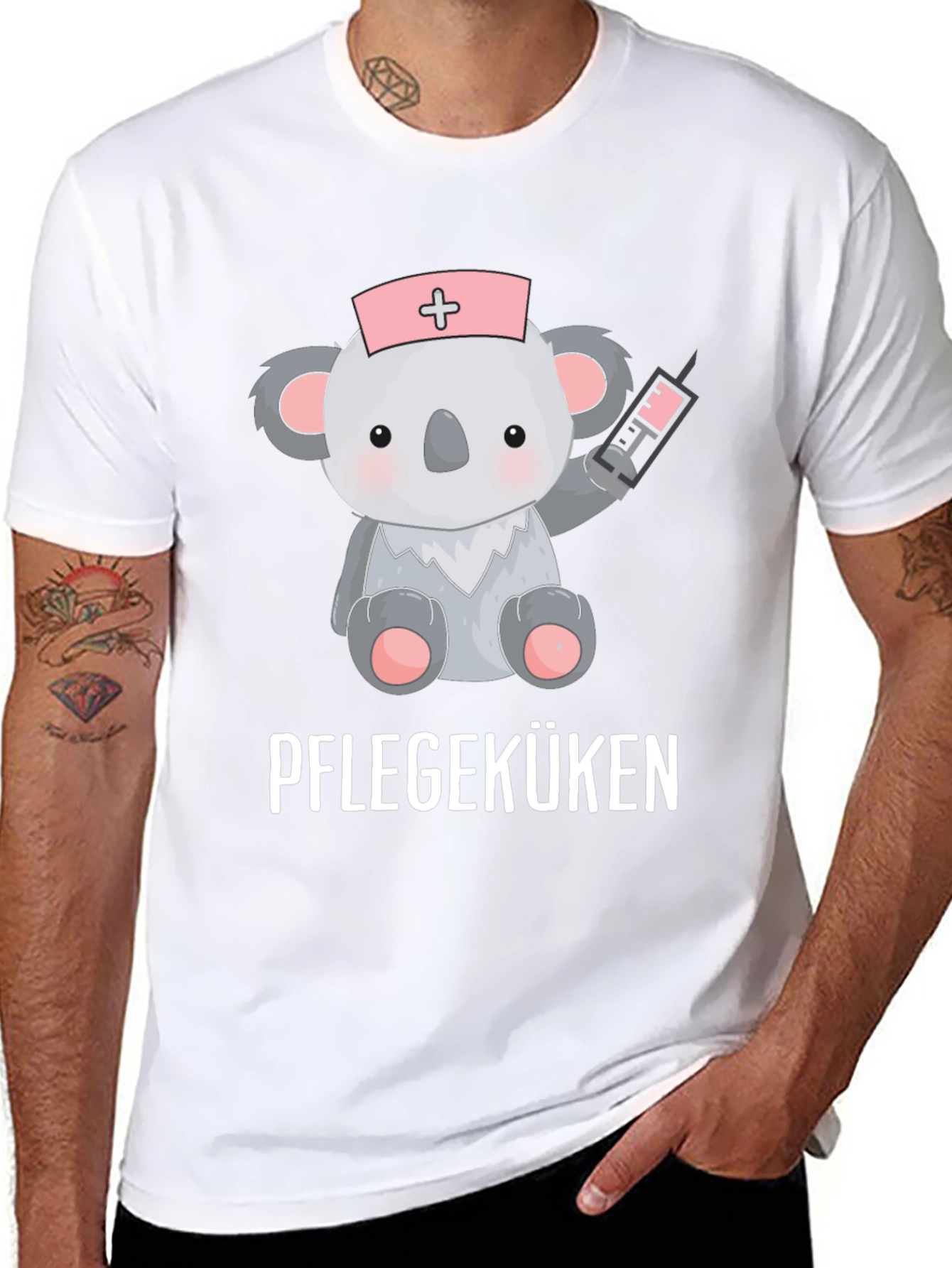 Cute Koala Nurse T-Shirt - Pflegeküken Design
