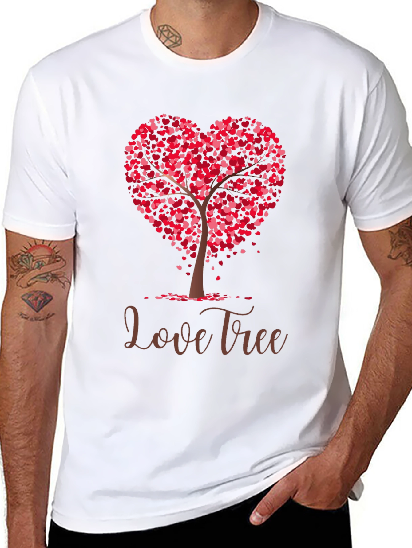 Love Tree Graphic Tee - Heart Design