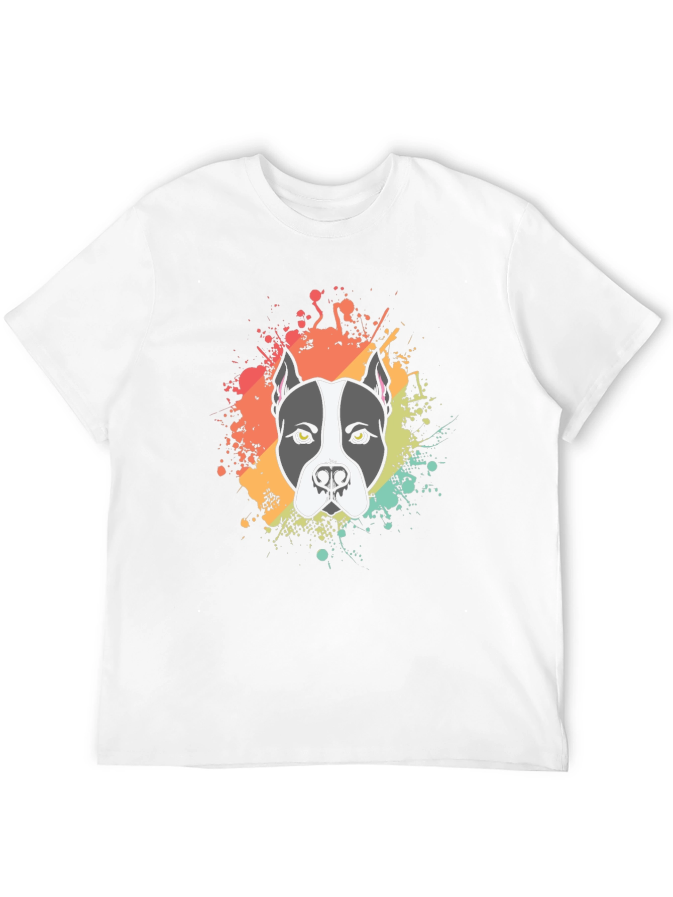 Pitbull Dog Graphic Print Black T-Shirt