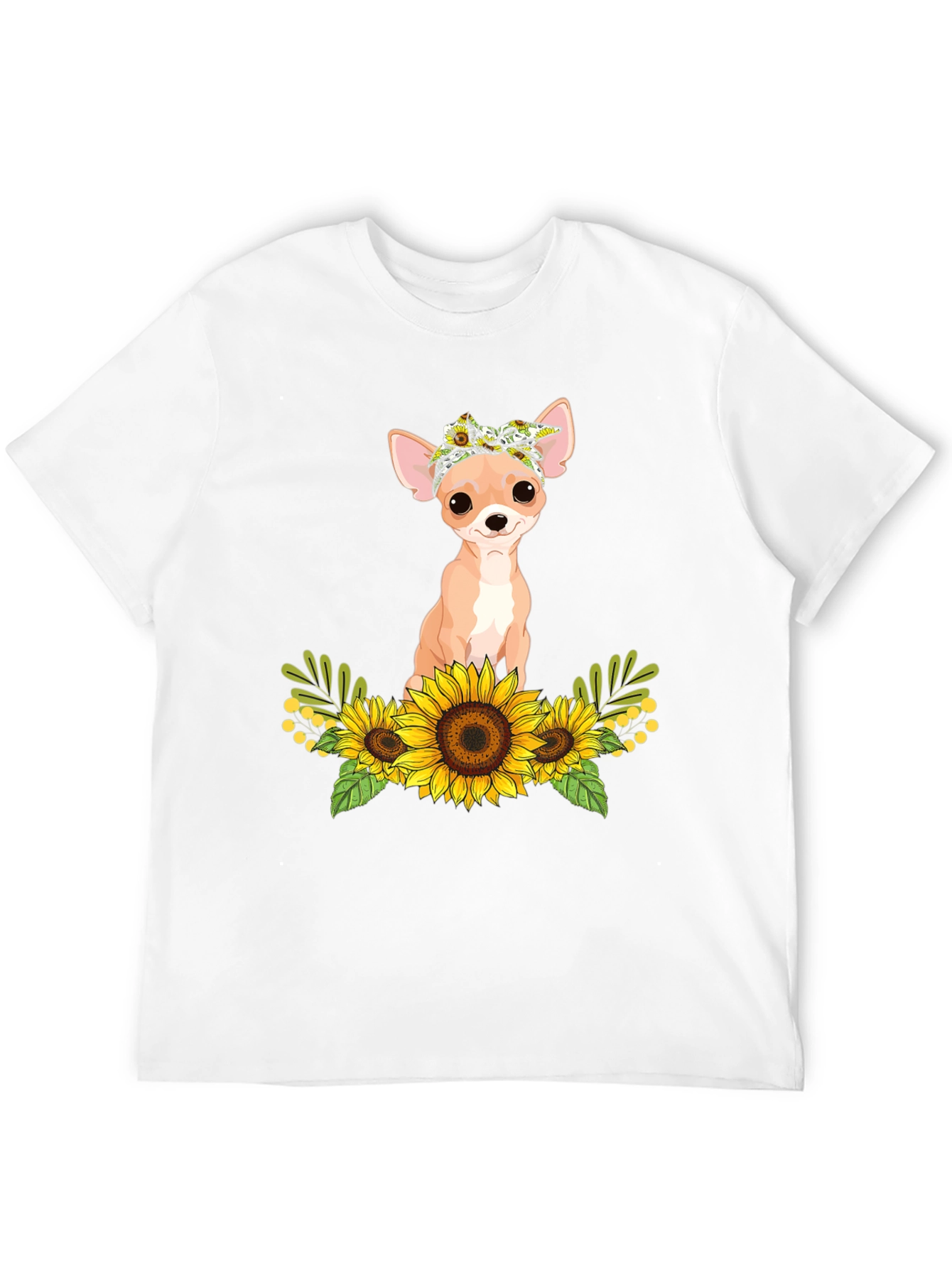 Chihuahua Sunflower Graphic Tee - Cute Dog Shirt