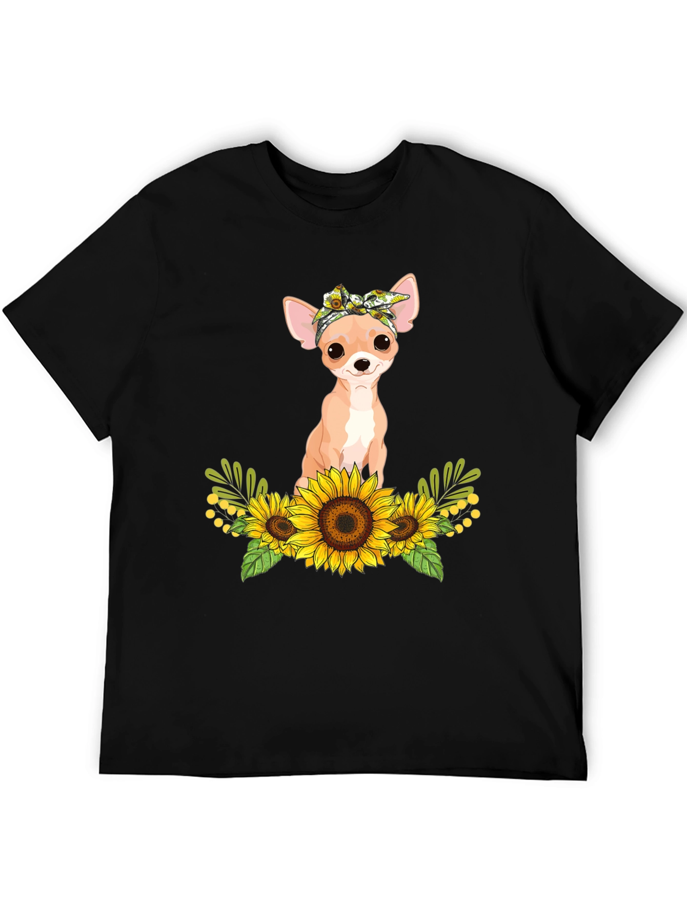 Chihuahua Sunflower Graphic Tee - Cute Dog Shirt