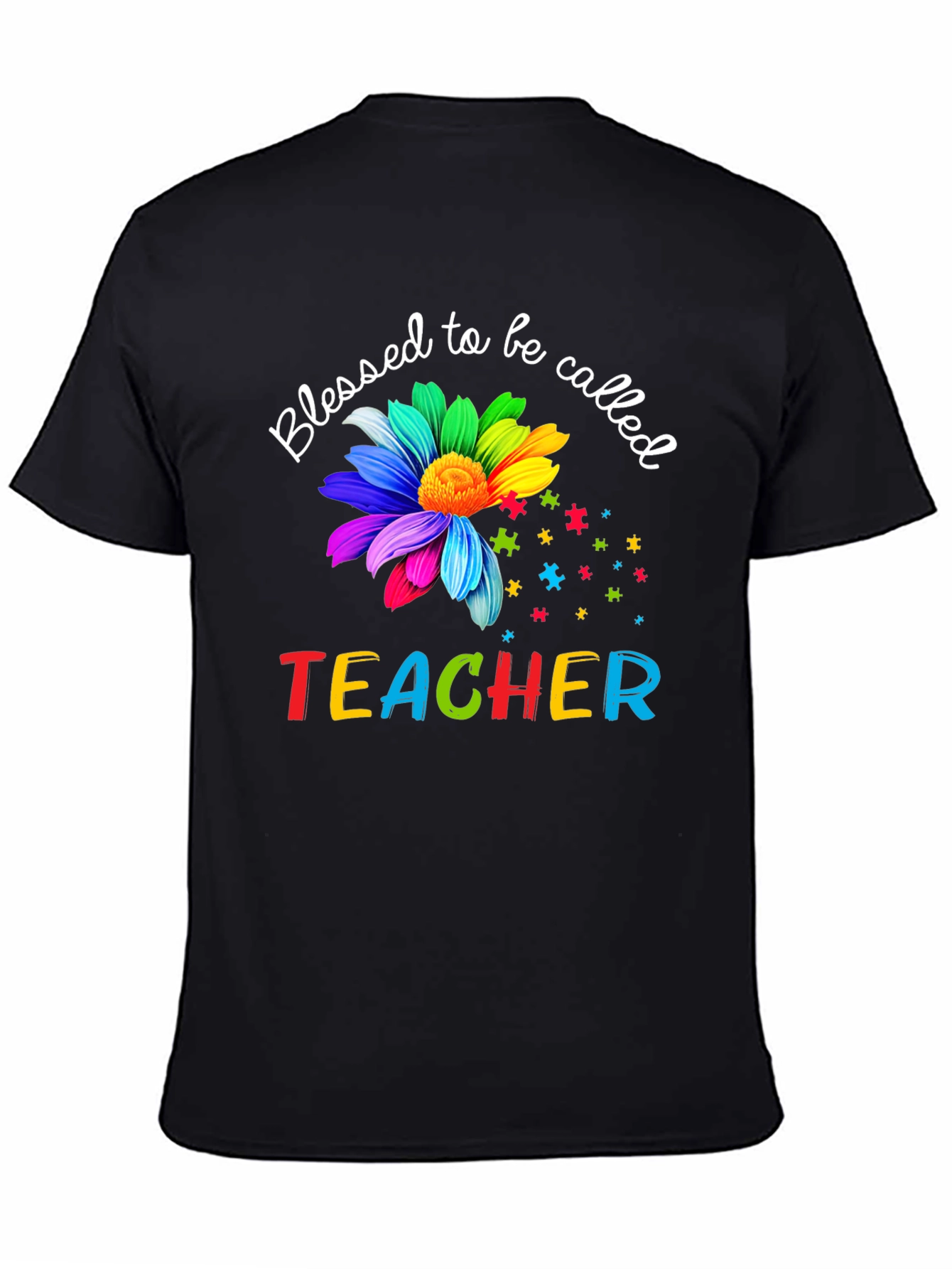 Blessed Teacher Graphic Tee - Autism Awareness