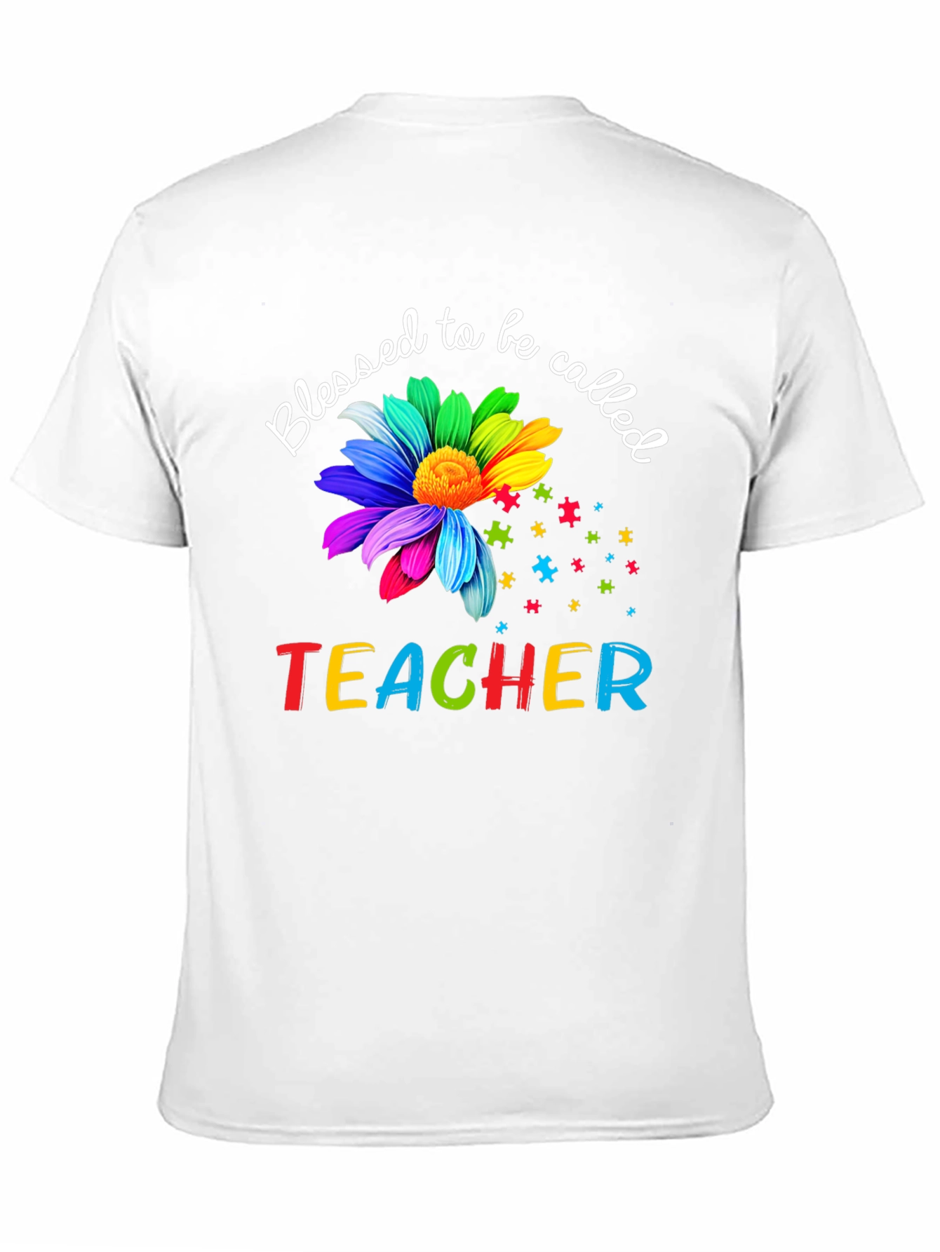 Blessed Teacher Graphic Tee - Autism Awareness