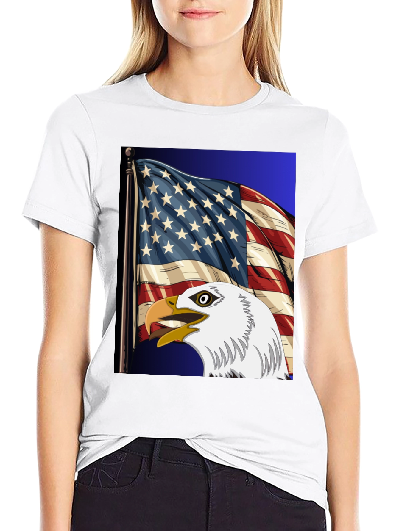 Eagle & US Flag Graphic Tee - Patriot Pride