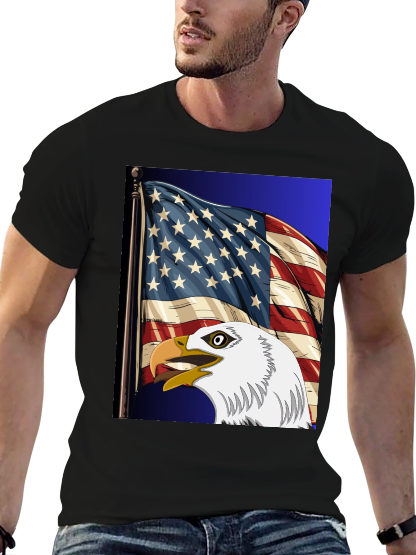 Eagle & US Flag Graphic Tee - Patriot Pride