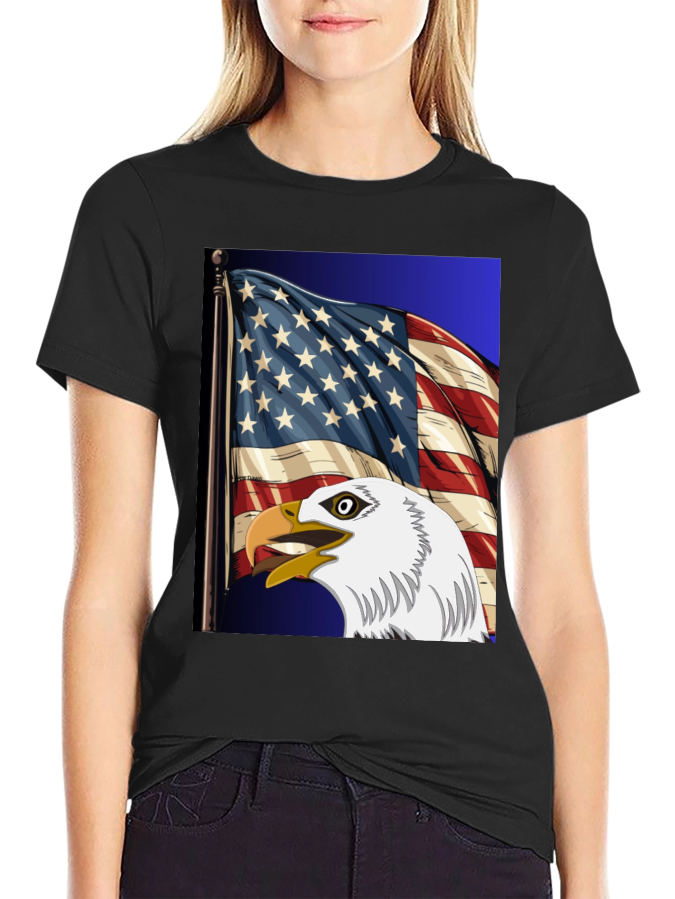 Eagle & US Flag Graphic Tee - Patriot Pride