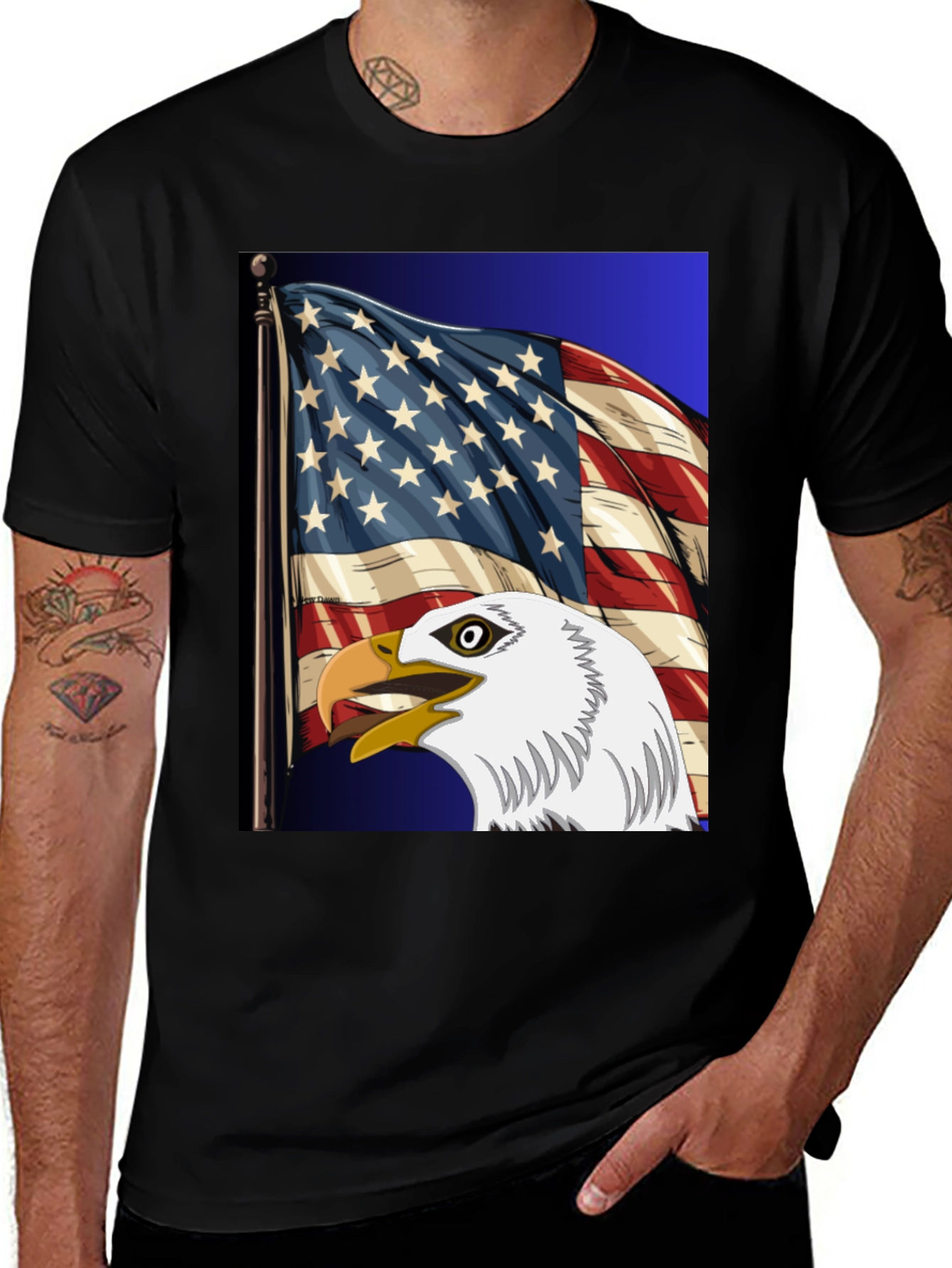 Eagle & US Flag Graphic Tee - Patriot Pride