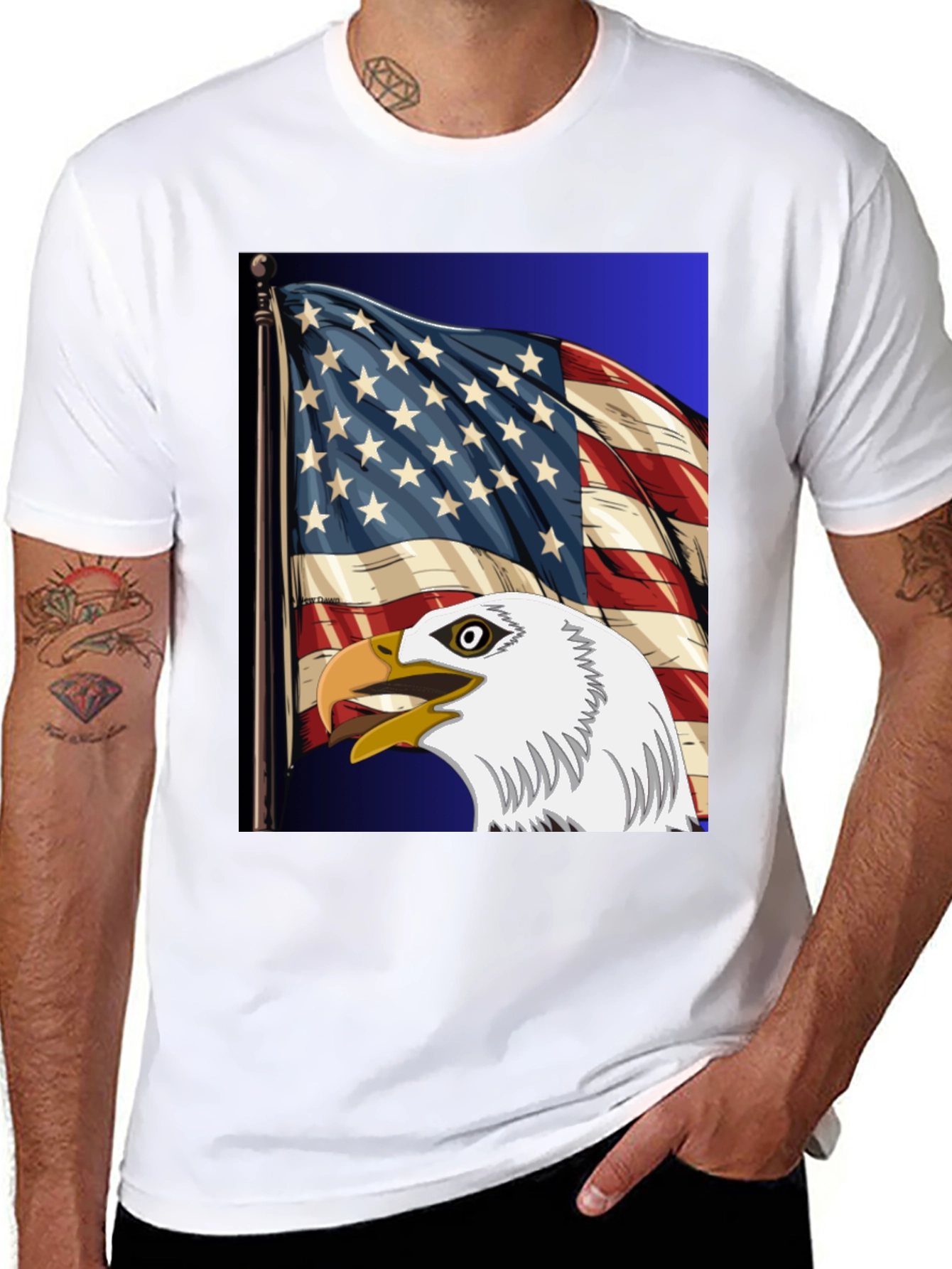 Eagle & US Flag Graphic Tee - Patriot Pride
