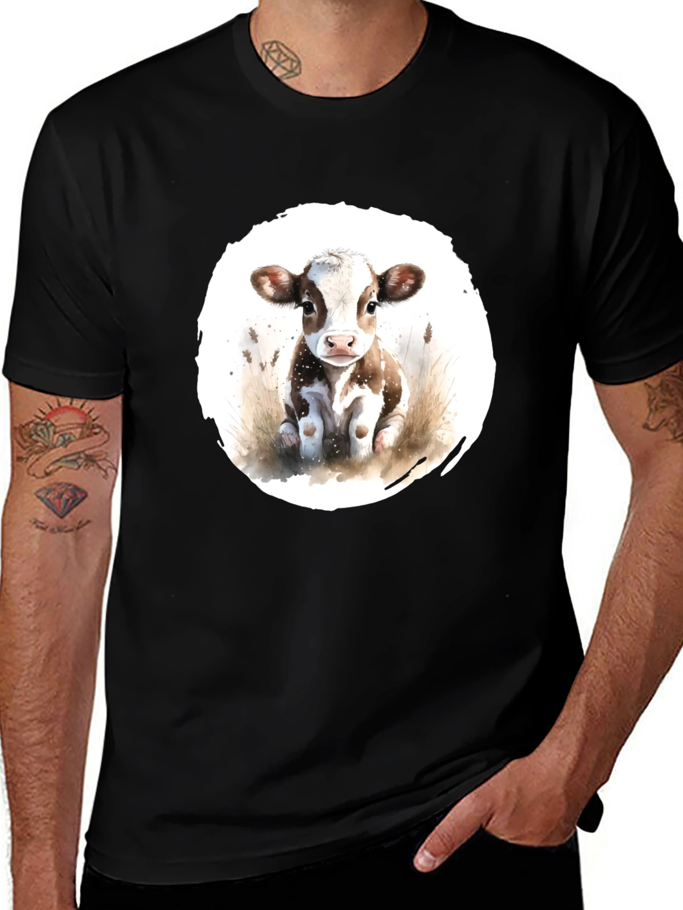 Cute Cow Graphic T-Shirt - Unisex Black Tee