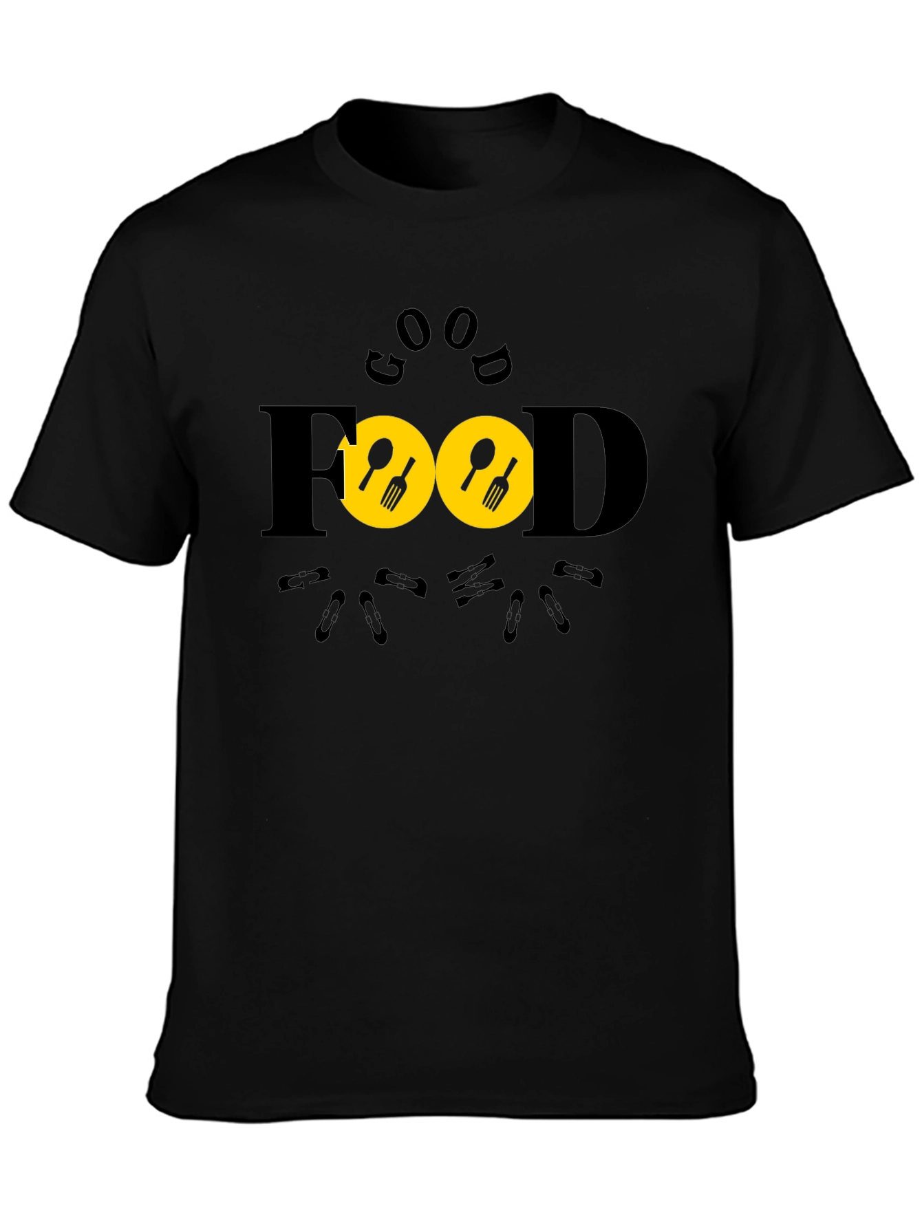 Good Food Black T-Shirt -  Unique Design