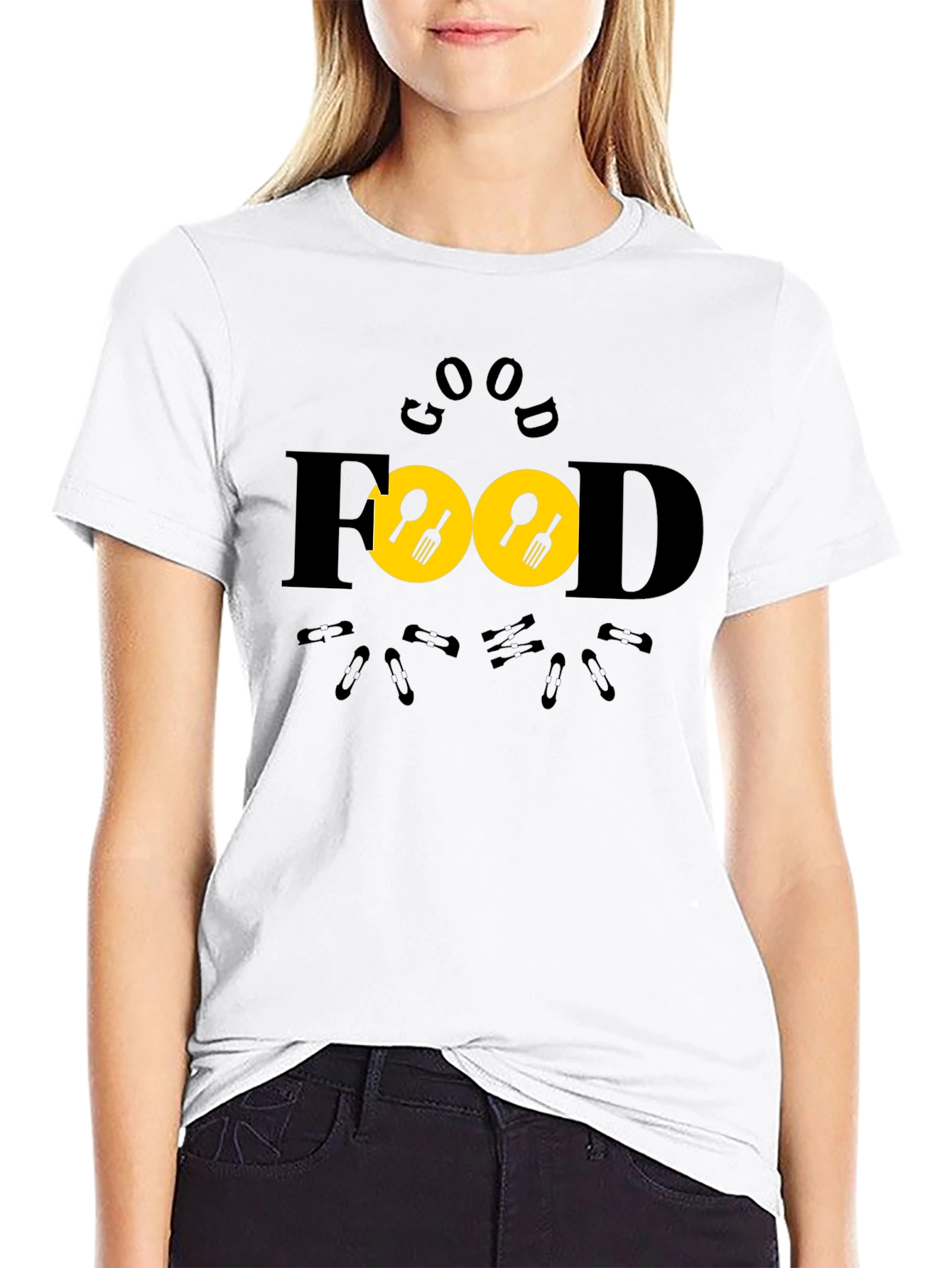 Good Food Black T-Shirt -  Unique Design