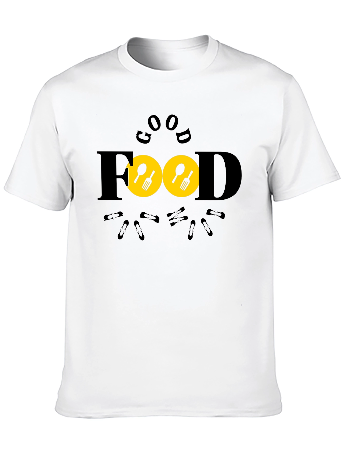 Good Food Black T-Shirt -  Unique Design