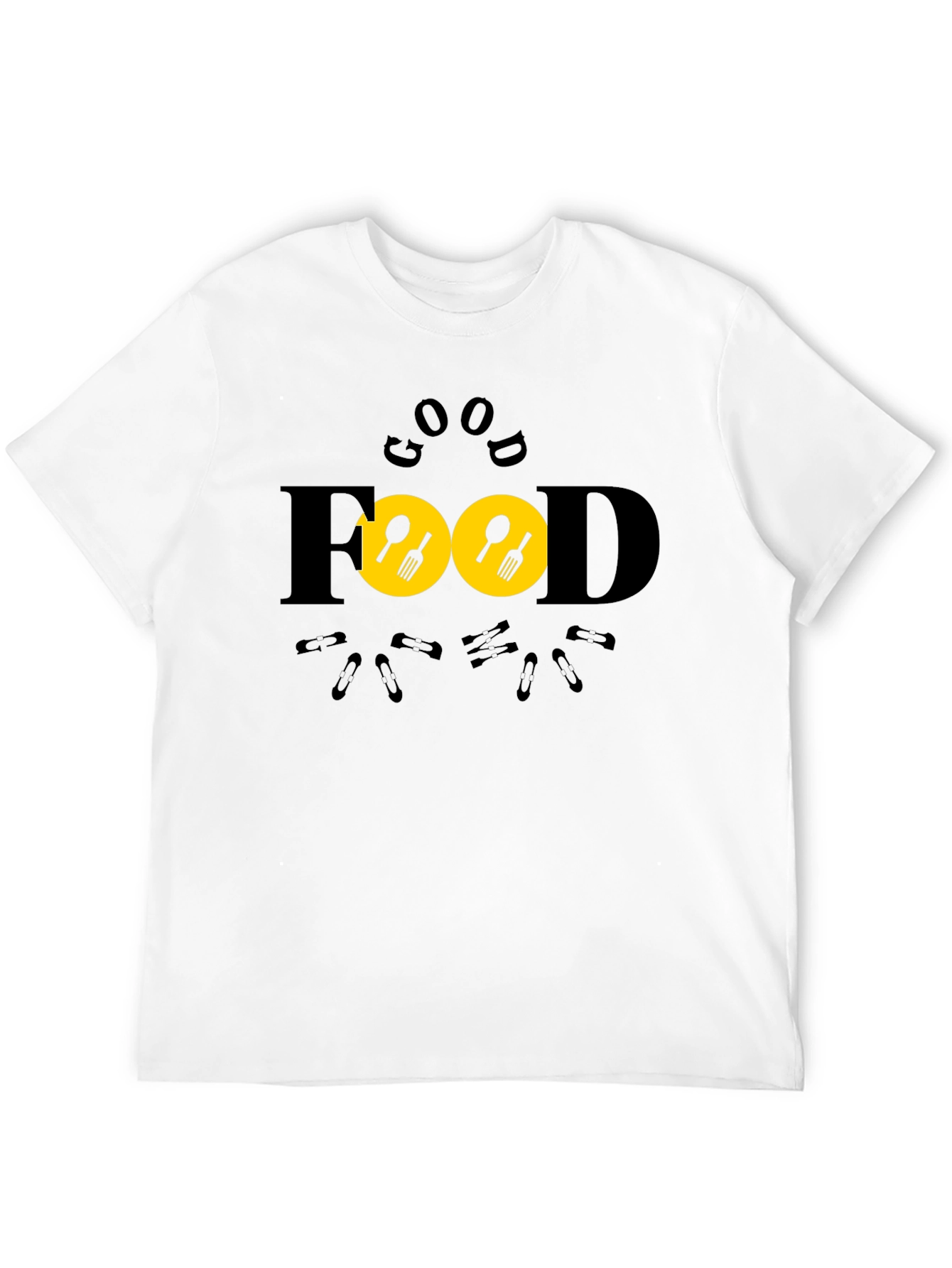 Good Food Black T-Shirt -  Unique Design