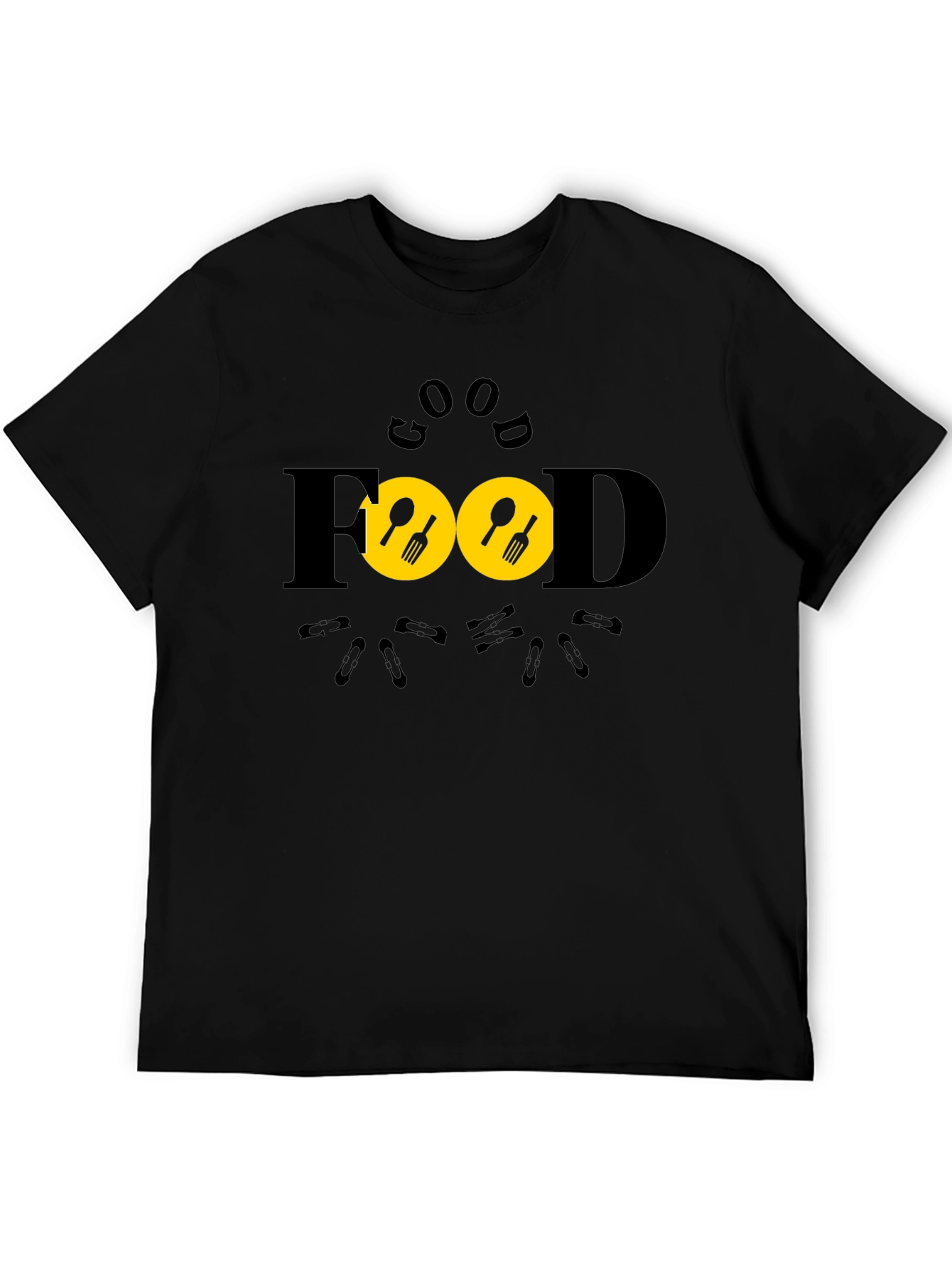 Good Food Black T-Shirt -  Unique Design