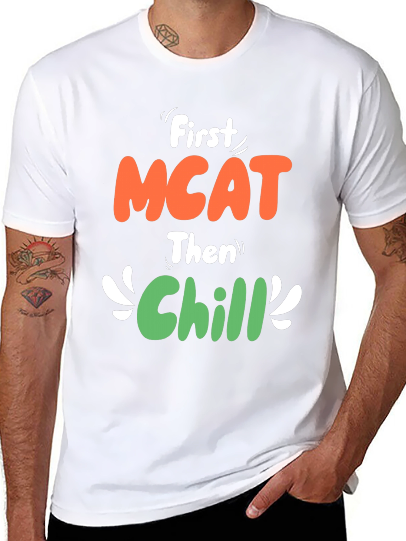 First MCAT Then Chill Black Graphic T-Shirt