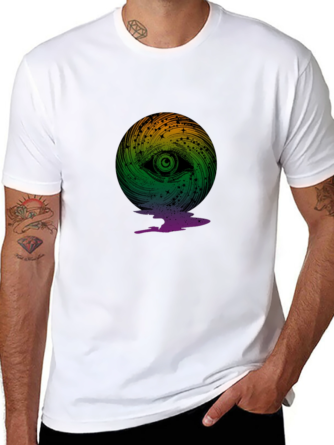 Eye Swirl Graphic Black T-Shirt