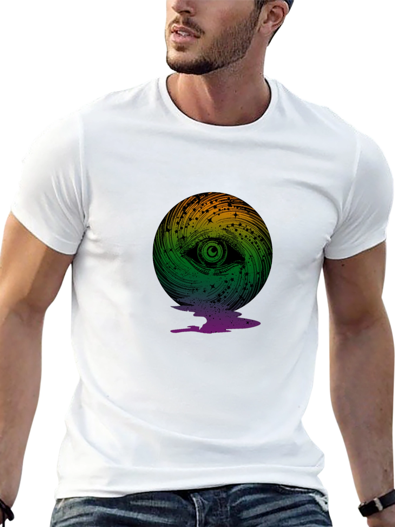 Eye Swirl Graphic Black T-Shirt