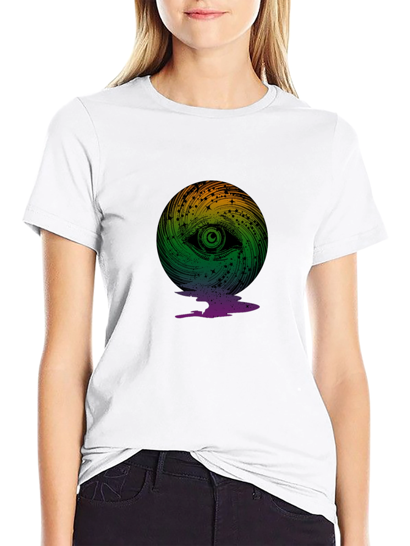 Eye Swirl Graphic Black T-Shirt