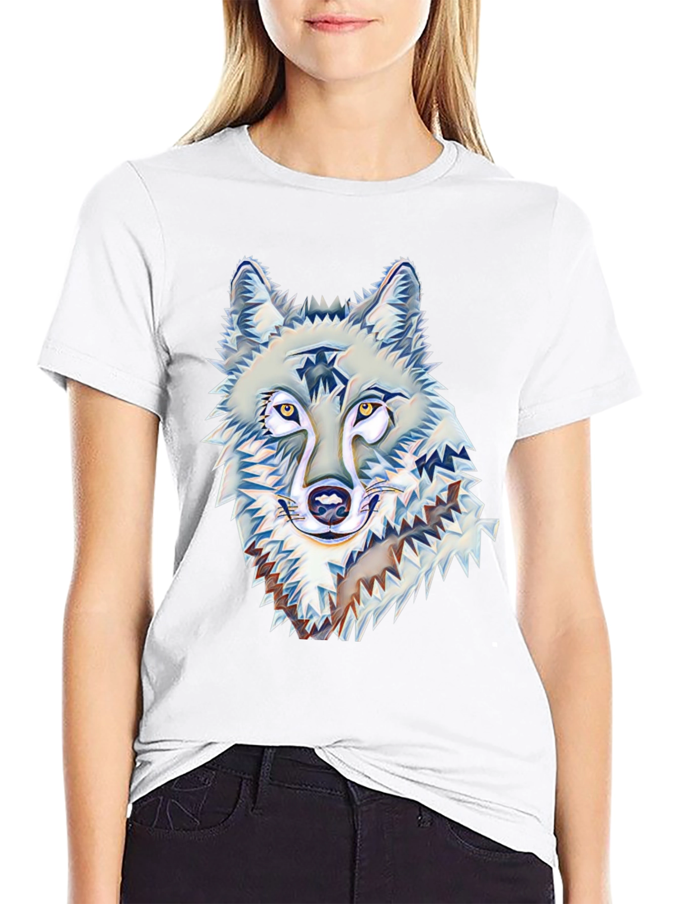 Wolf Graphic Print Black T-Shirt