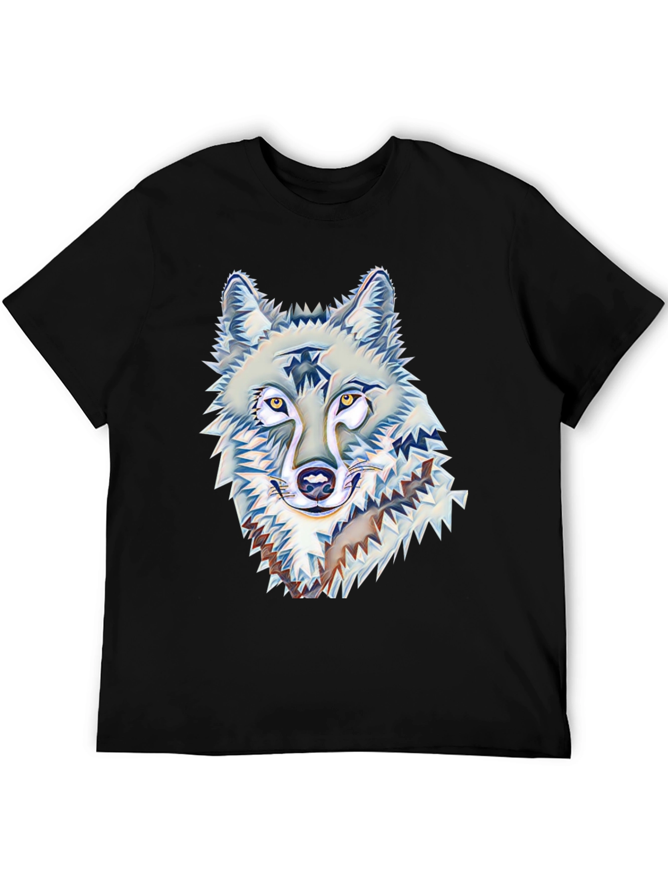 Wolf Graphic Print Black T-Shirt