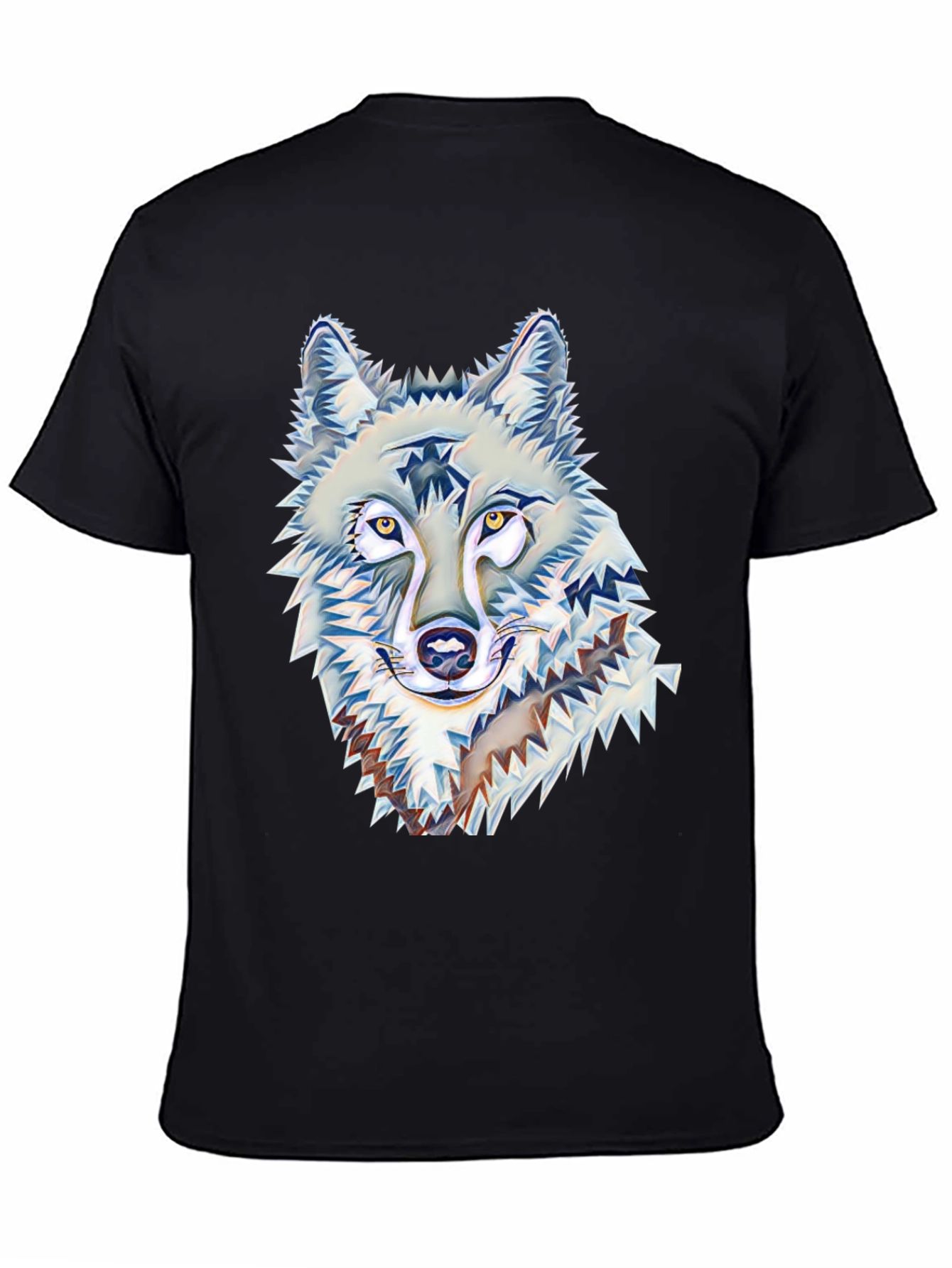 Wolf Graphic Print Black T-Shirt