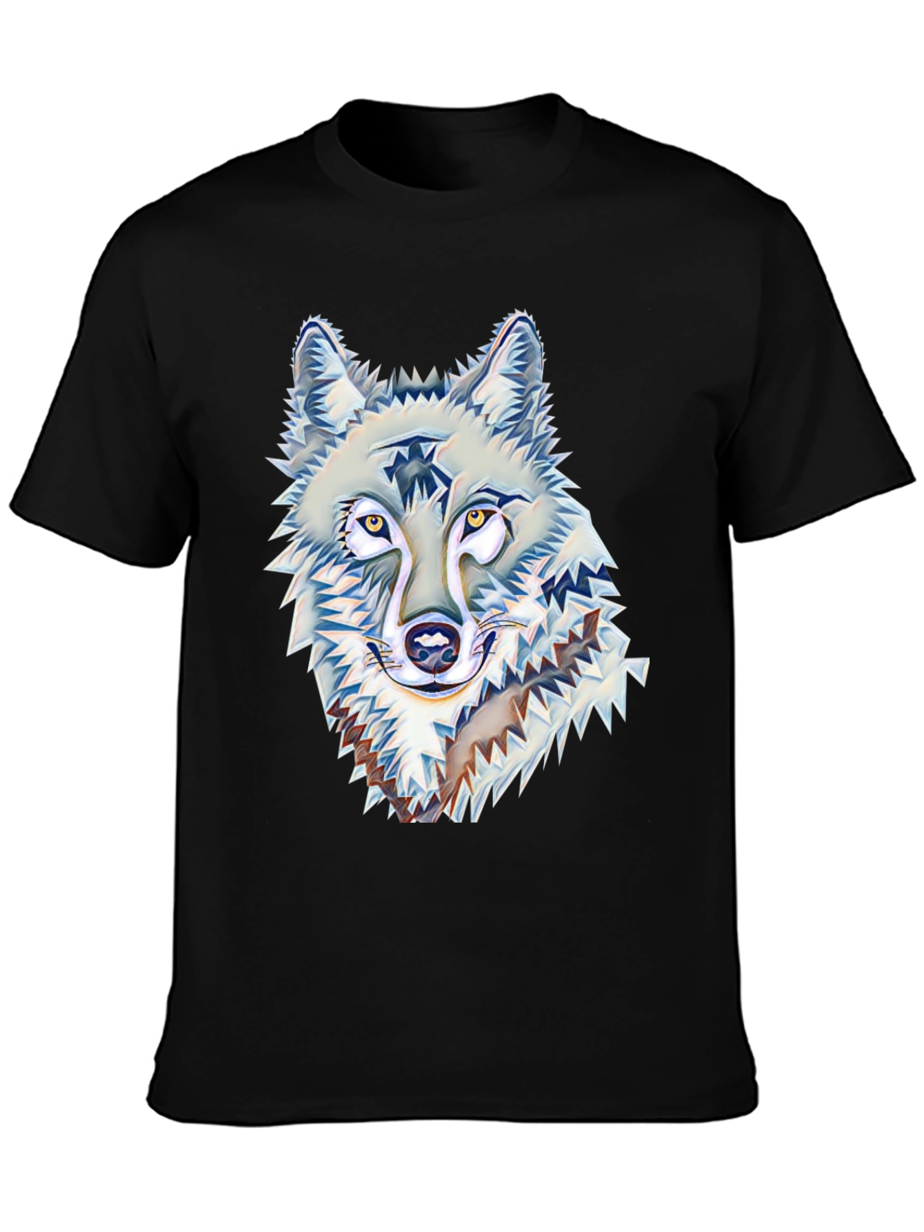 Wolf Graphic Print Black T-Shirt