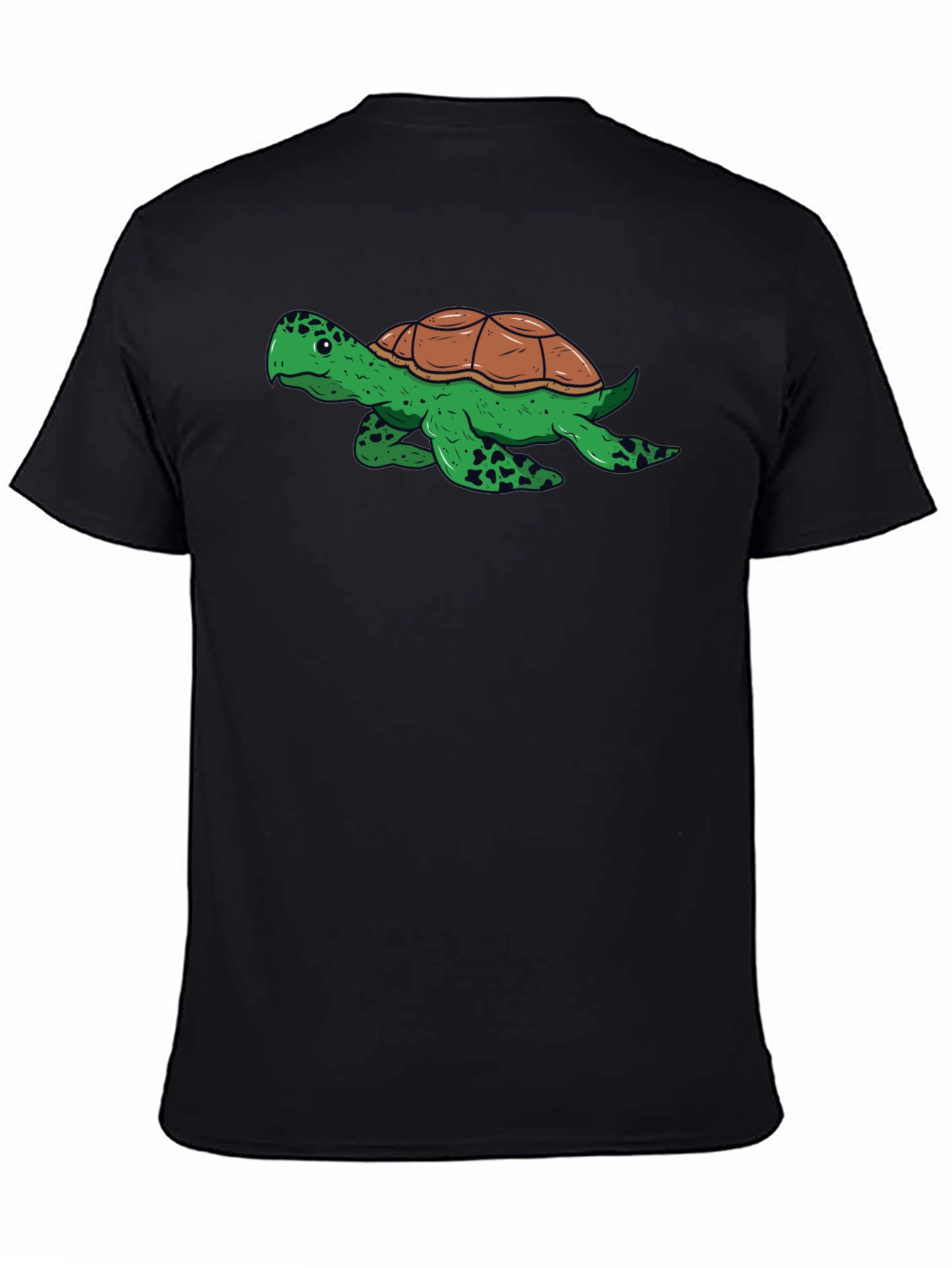 Turtle Graphic Tee - Black Cotton Comfort