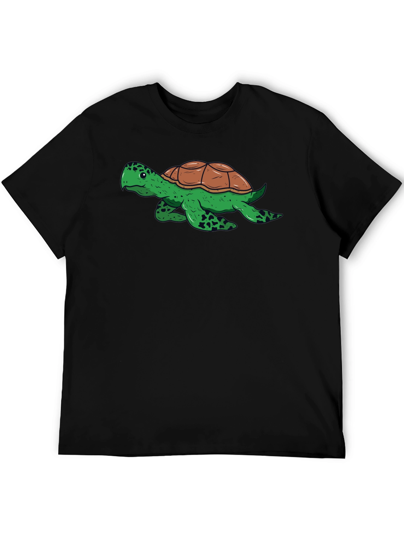 Turtle Graphic Tee - Black Cotton Comfort
