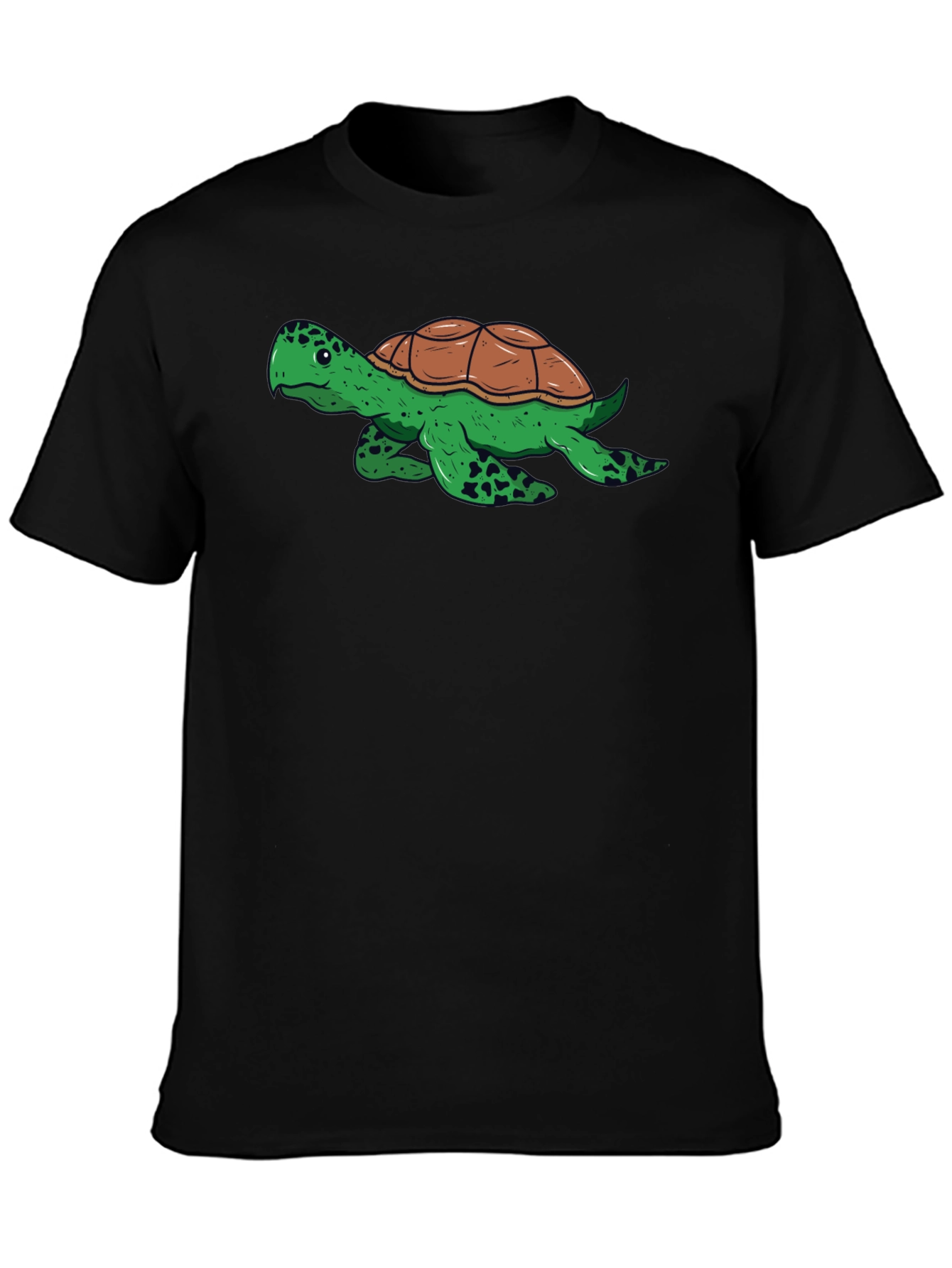 Turtle Graphic Tee - Black Cotton Comfort