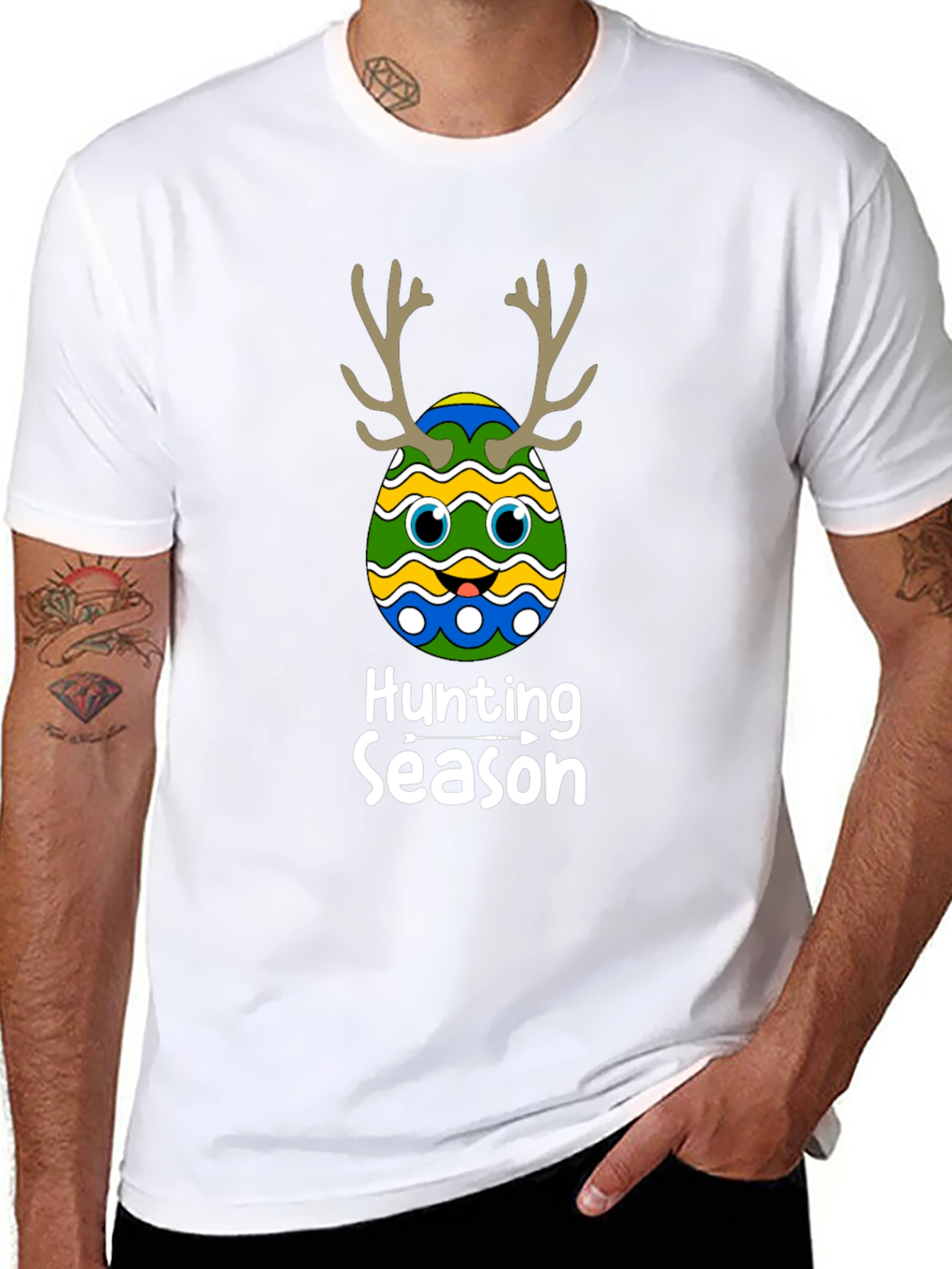 Hunting Season Easter Egg Deer Antler T-Shirt