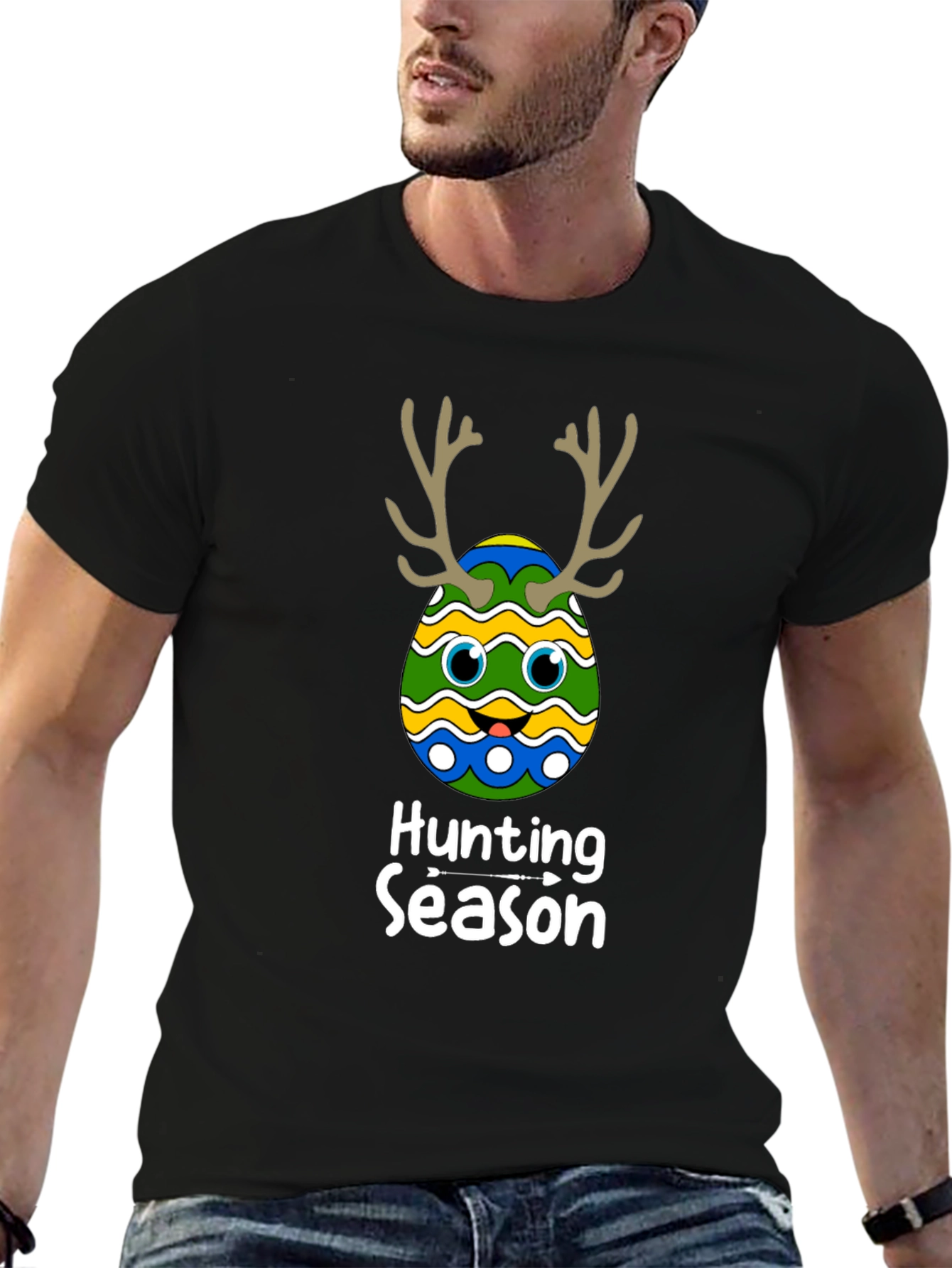 Hunting Season Easter Egg Deer Antler T-Shirt