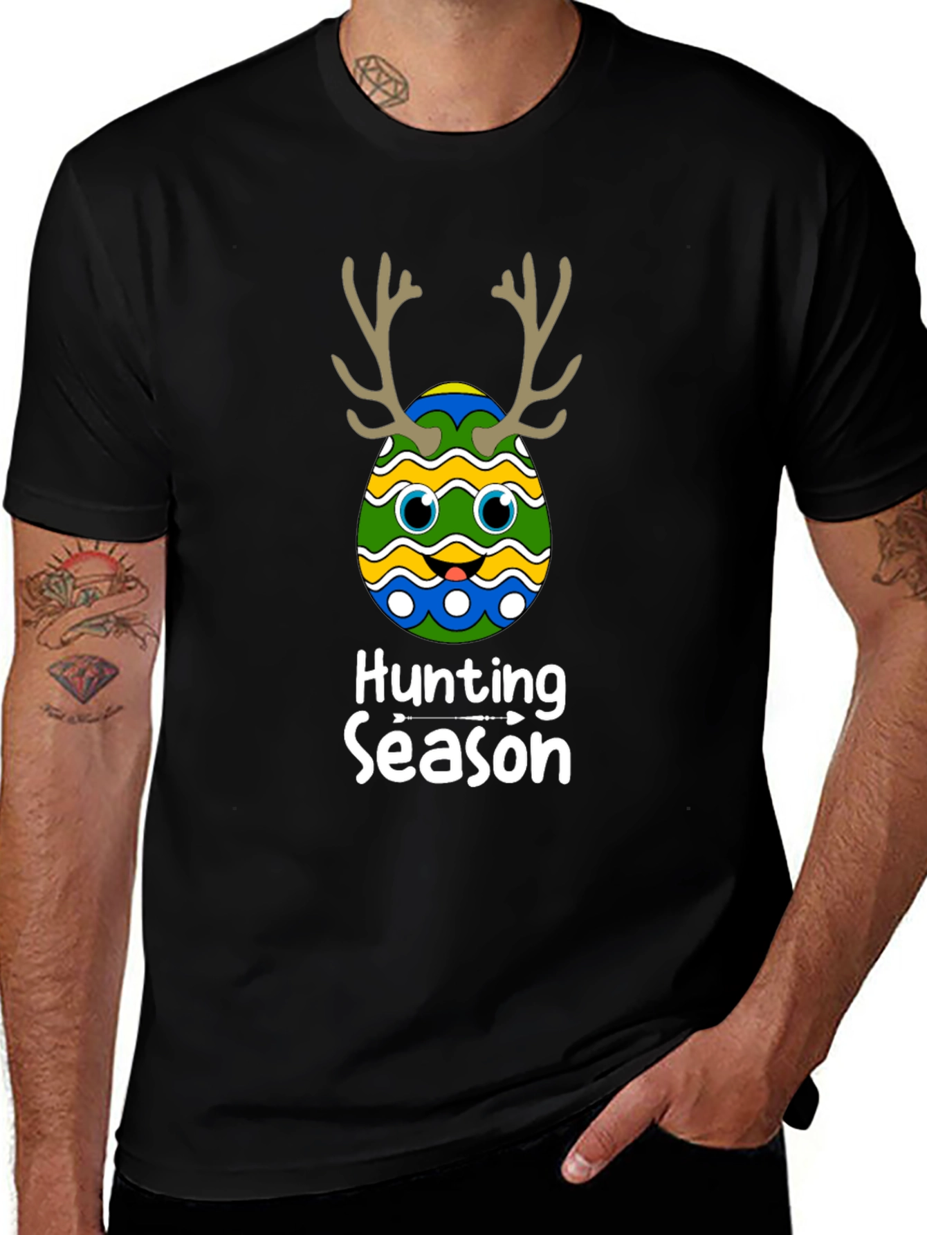 Hunting Season Easter Egg Deer Antler T-Shirt