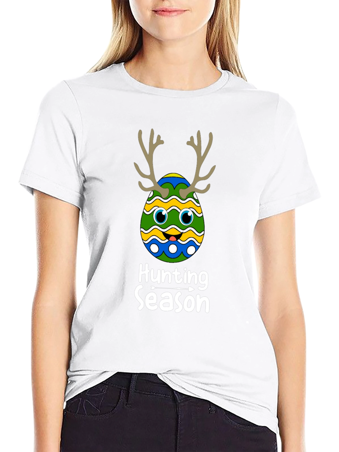 Hunting Season Easter Egg Deer Antler T-Shirt