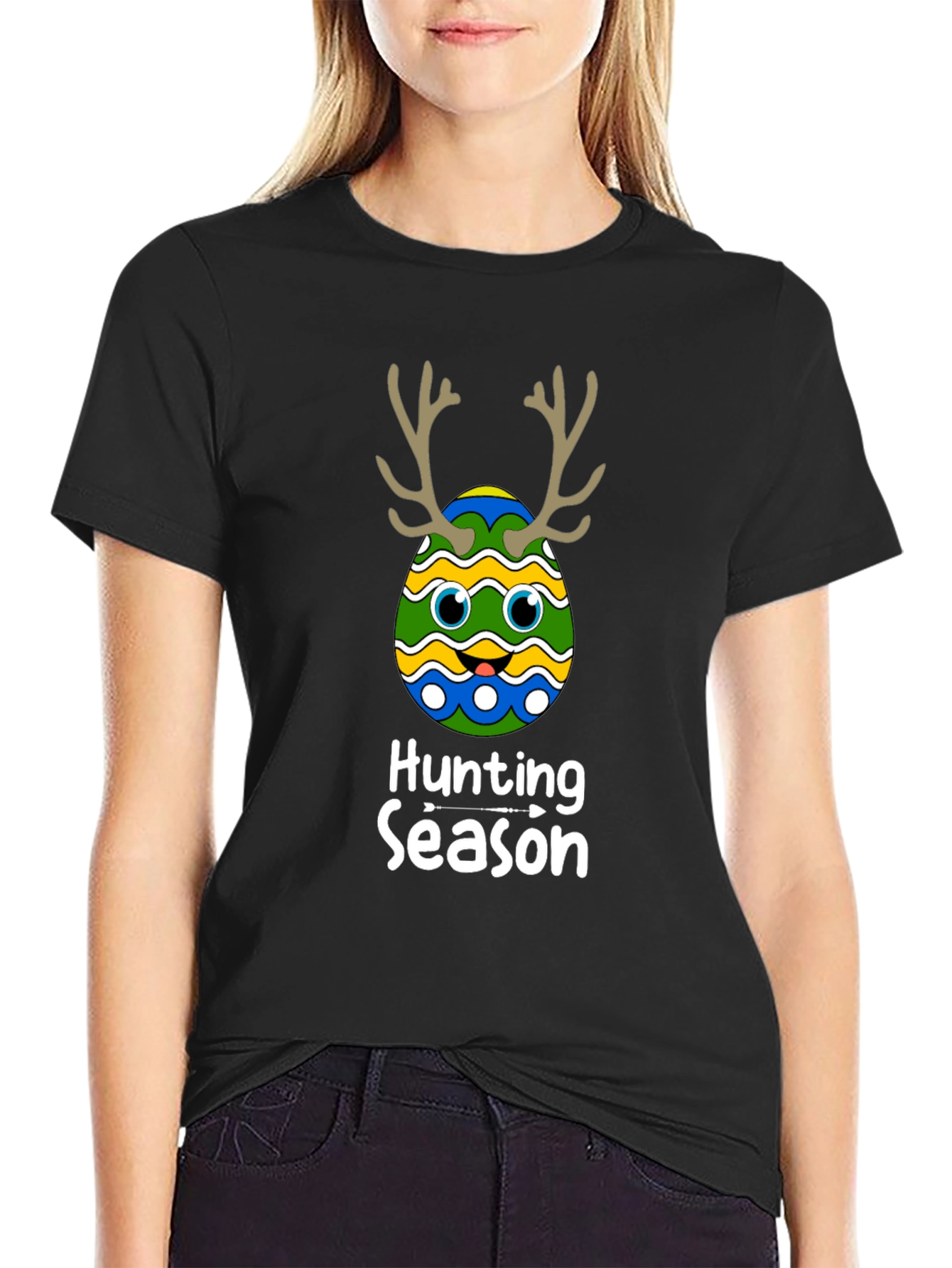 Hunting Season Easter Egg Deer Antler T-Shirt