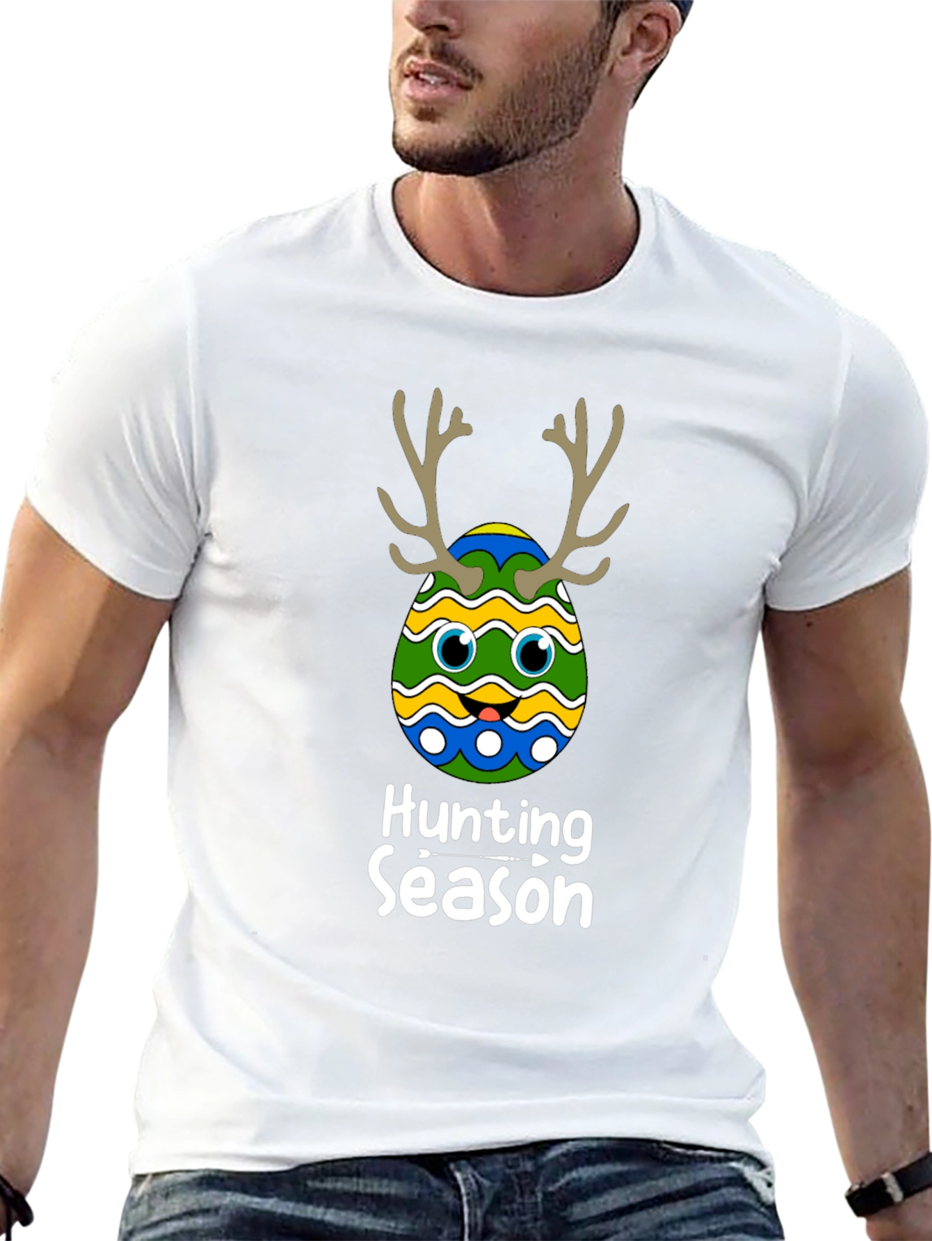 Hunting Season Easter Egg Deer Antler T-Shirt
