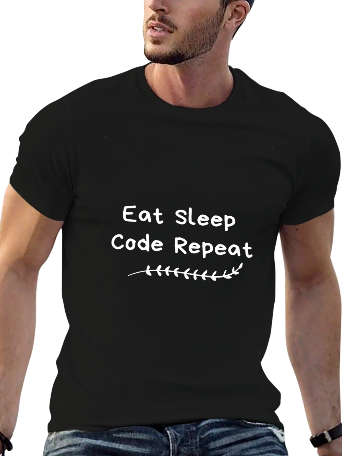 Eat Sleep Code Repeat Black T-Shirt - Programmer Tee