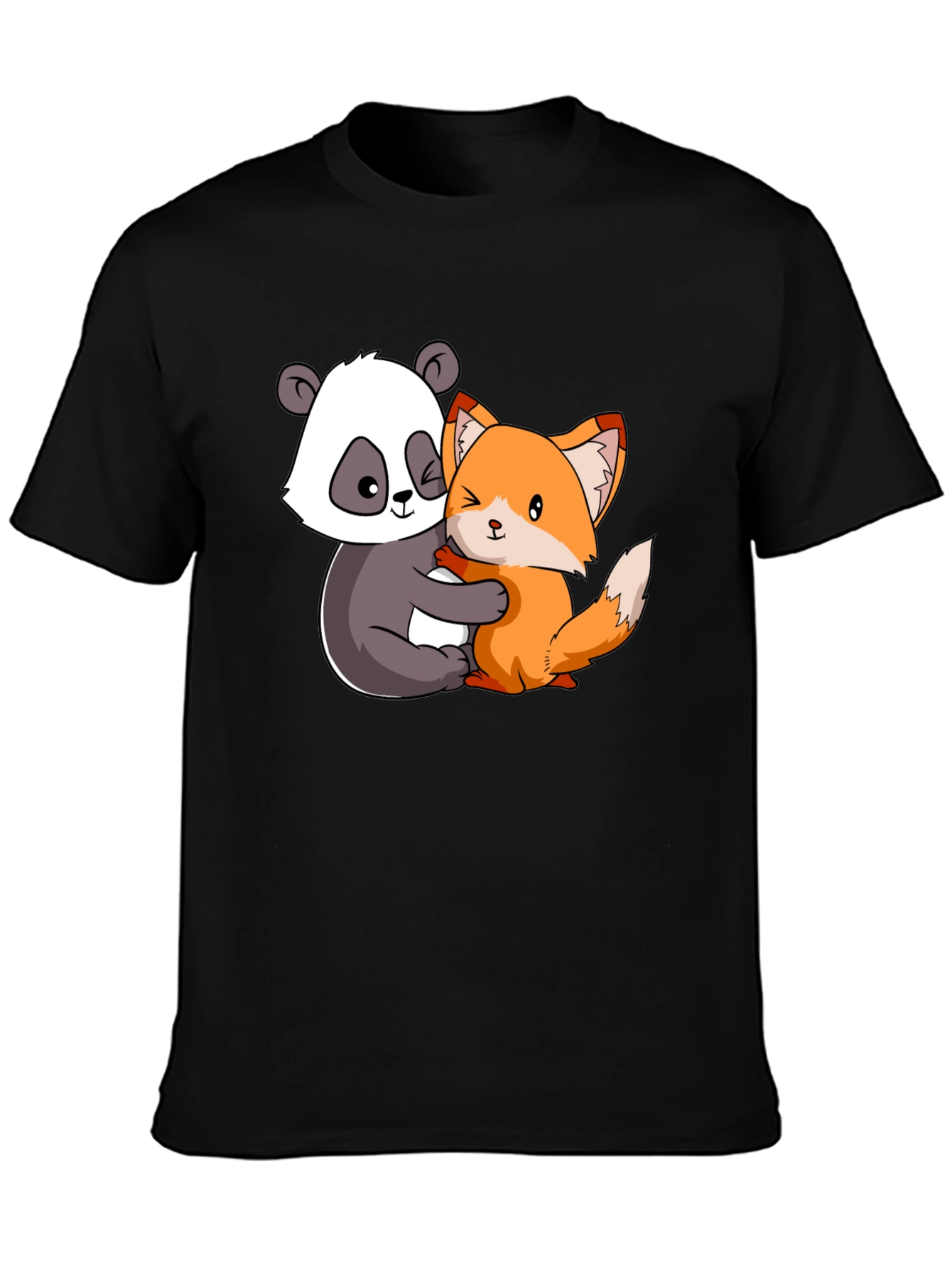 Panda and Fox Hug Graphic Tee