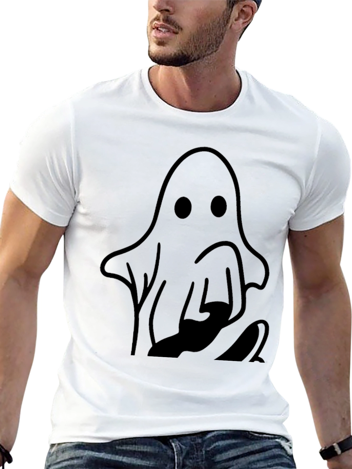 Ghost Graphic Black T-Shirt - Spooky Style