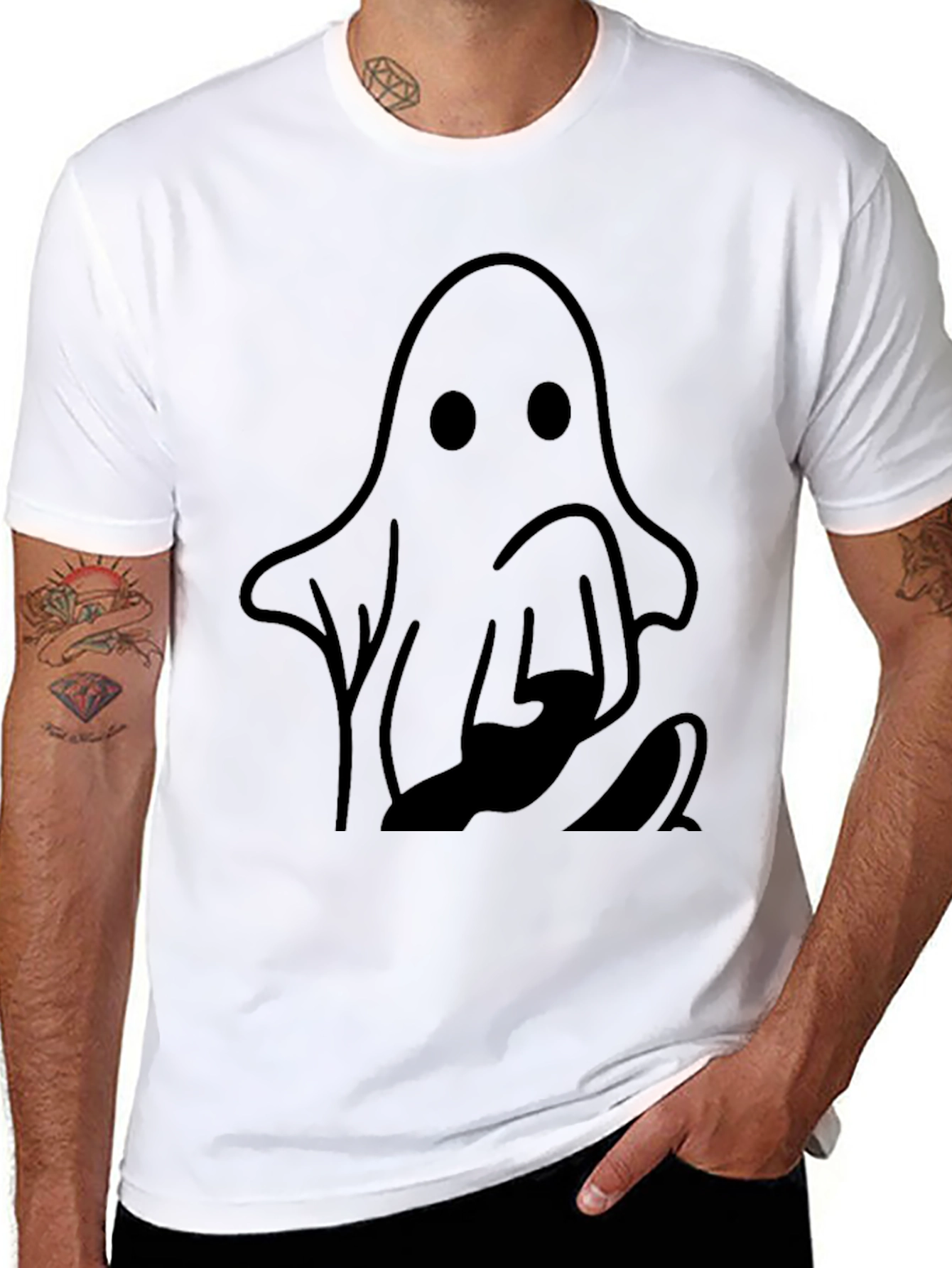 Ghost Graphic Black T-Shirt - Spooky Style