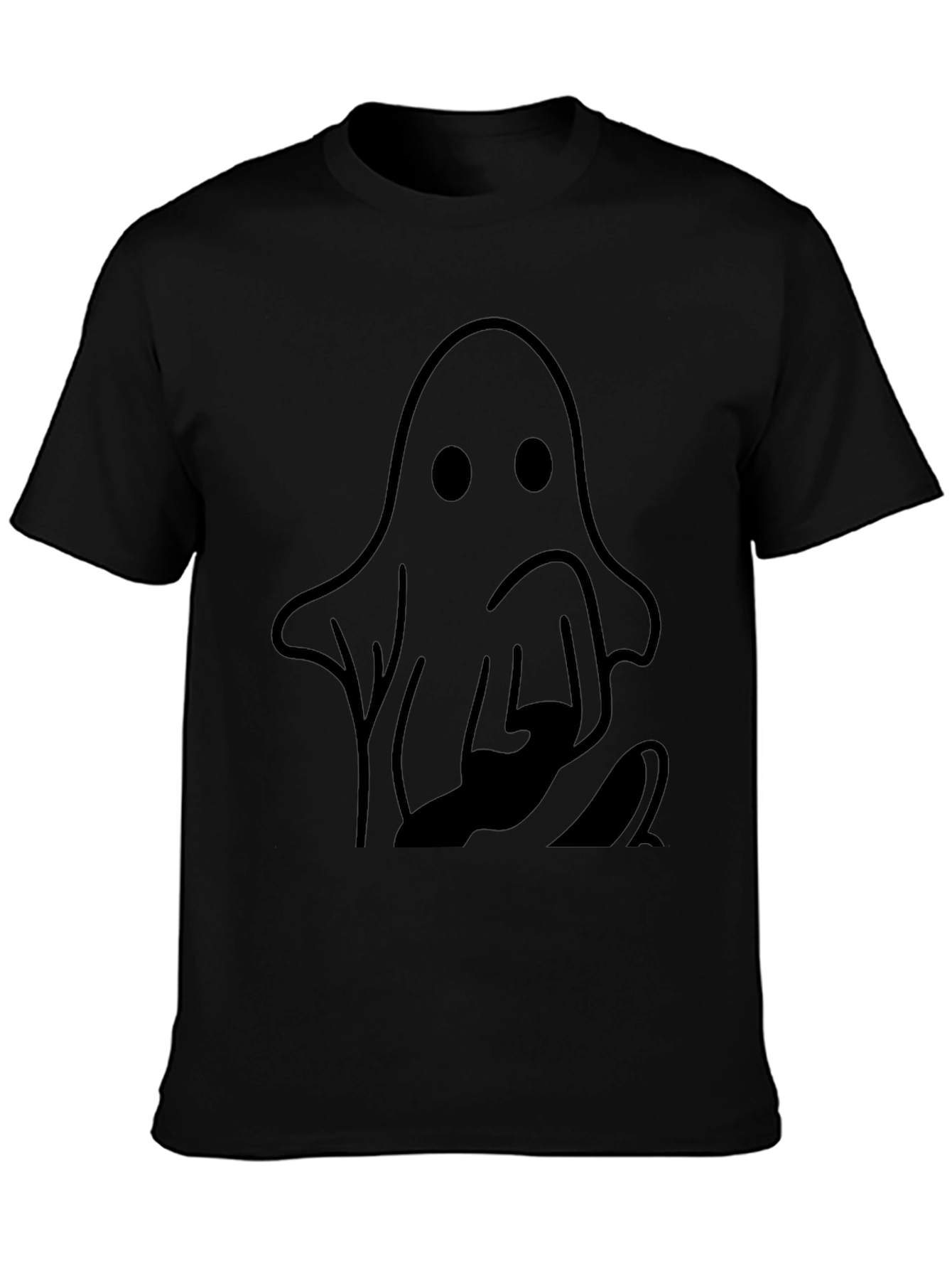 Ghost Graphic Black T-Shirt - Spooky Style