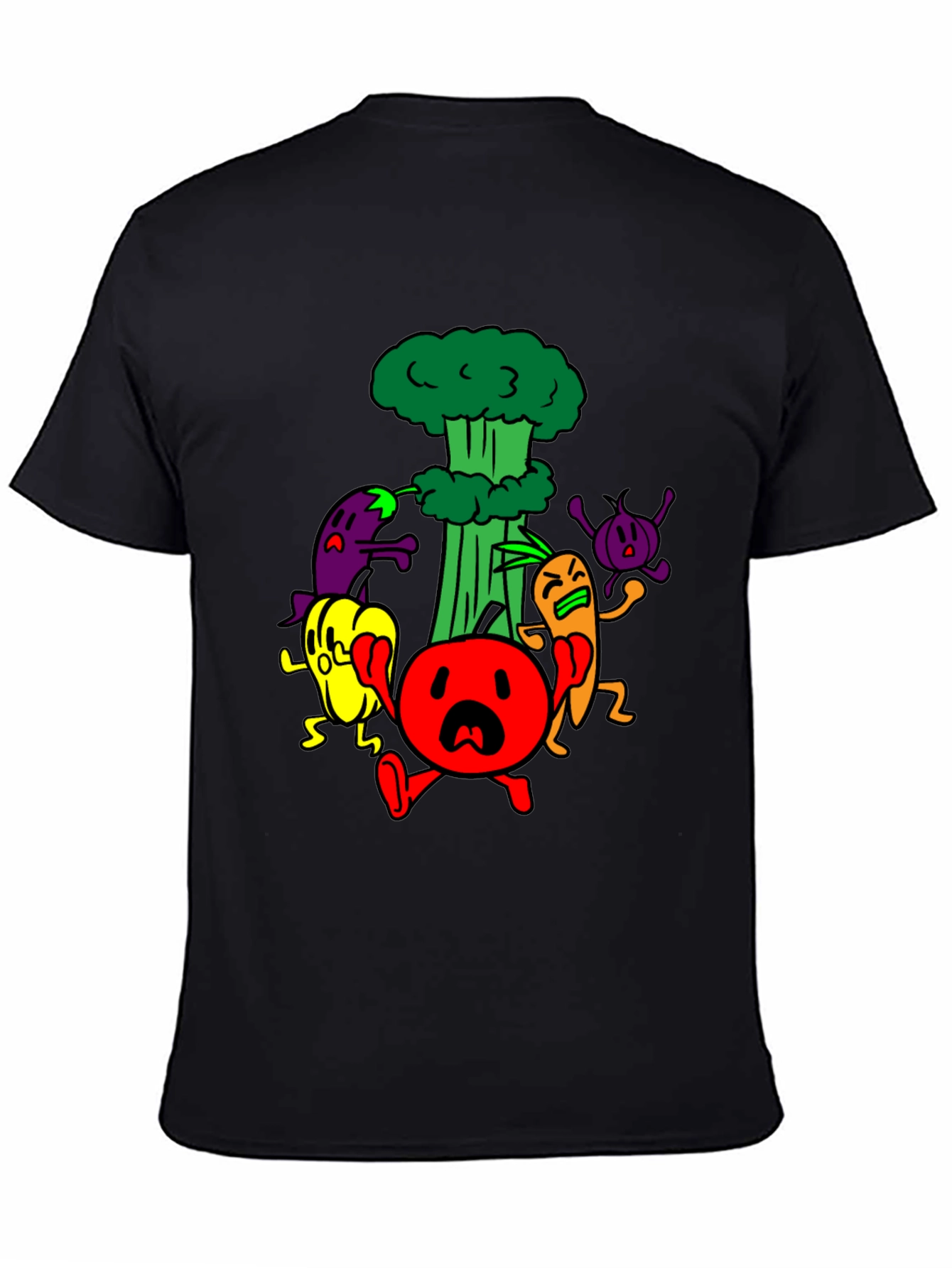 Cartoon Vegetable Panic T-Shirt