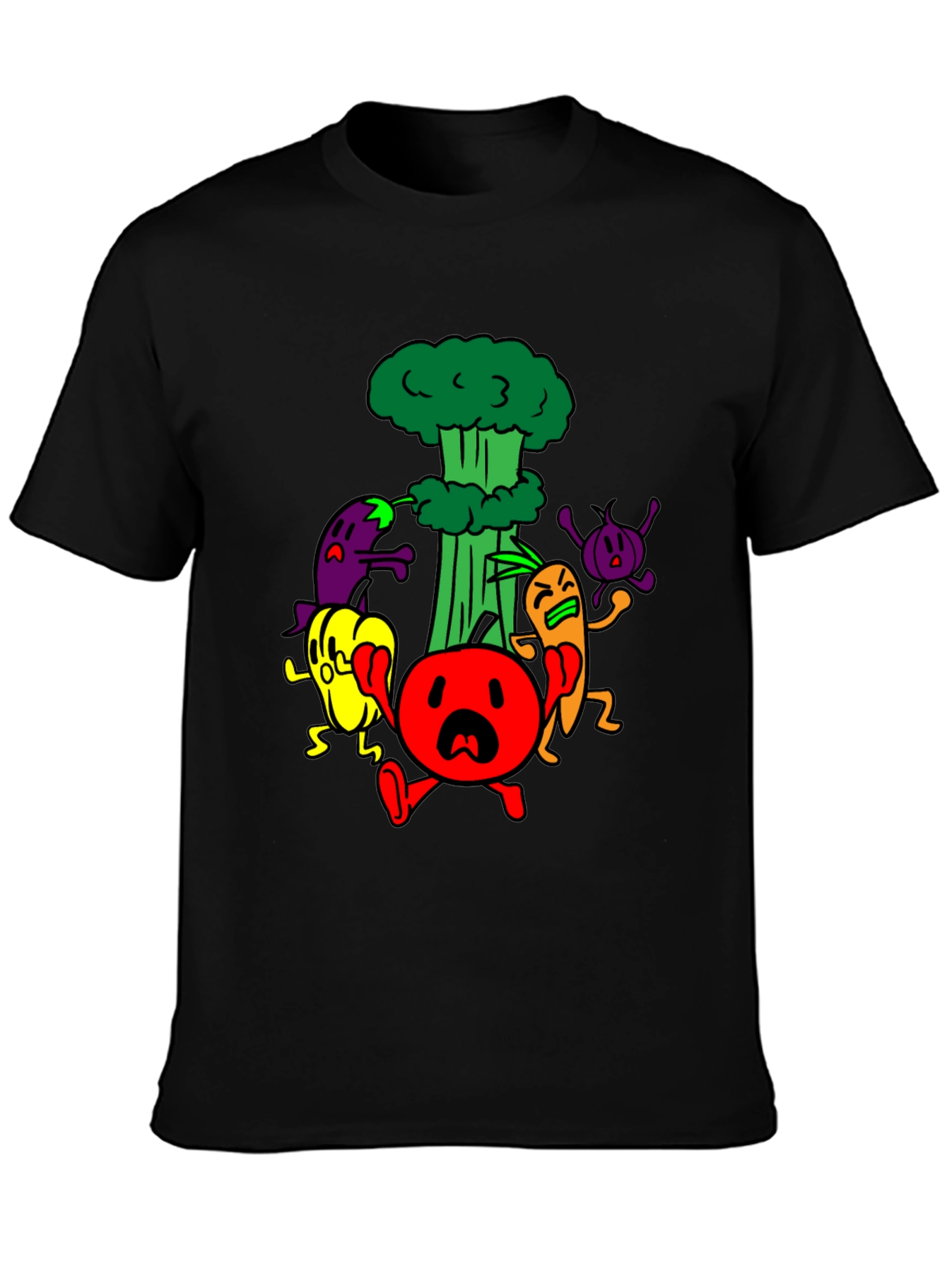 Cartoon Vegetable Panic T-Shirt