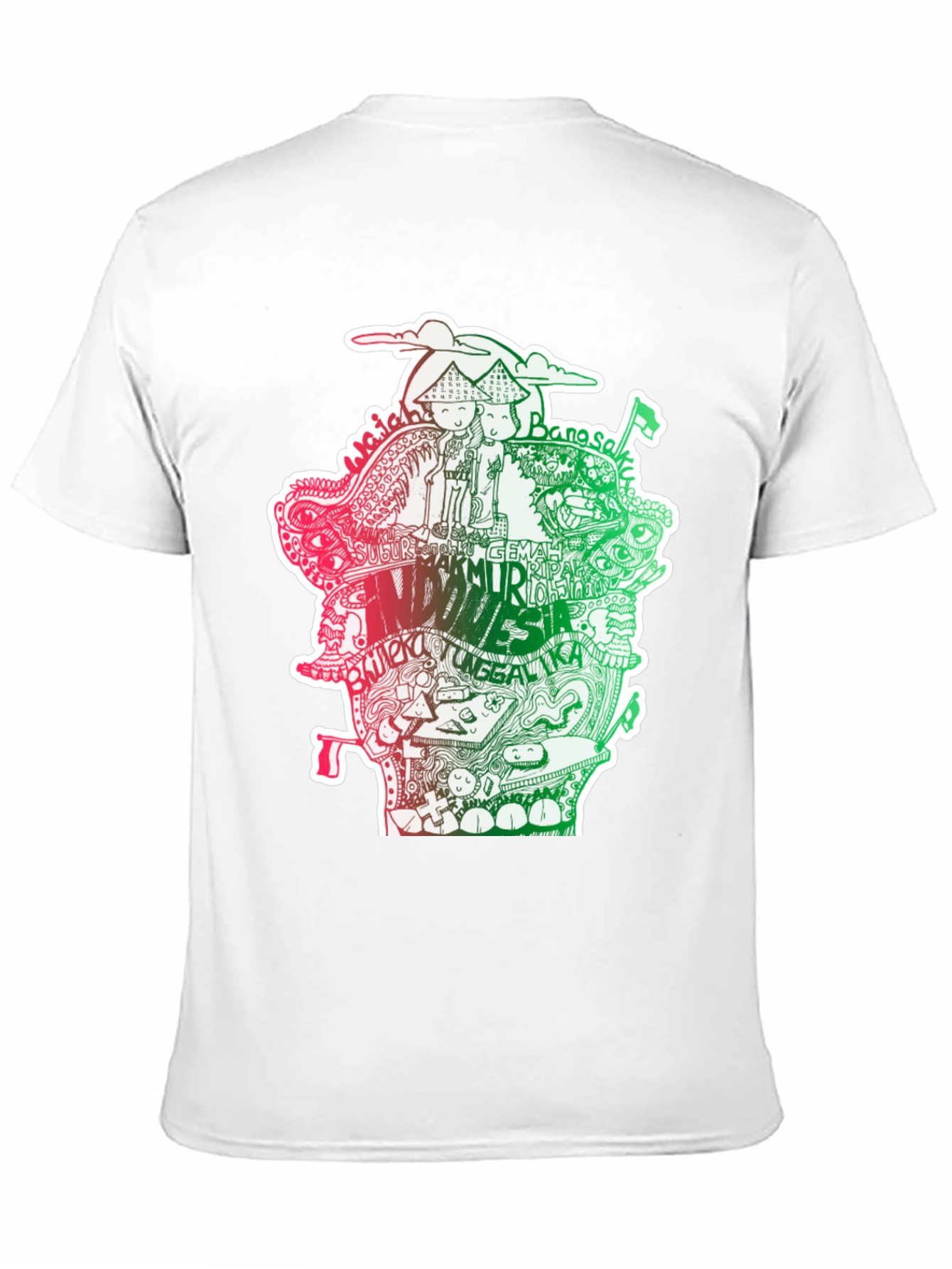 Indonesia Doodle Art Black T-Shirt
