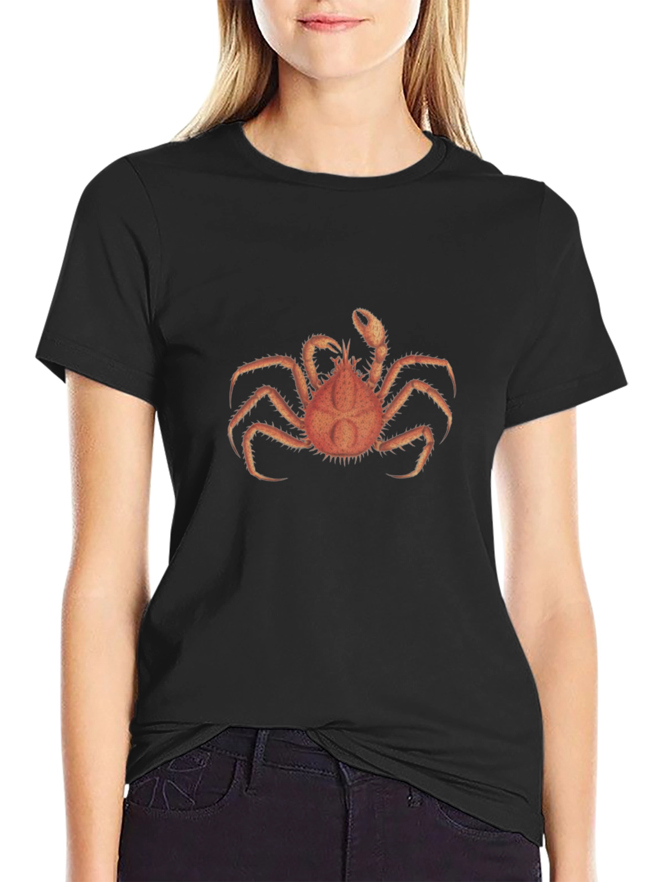 Crab Graphic Tee - Soft Black Cotton T-Shirt