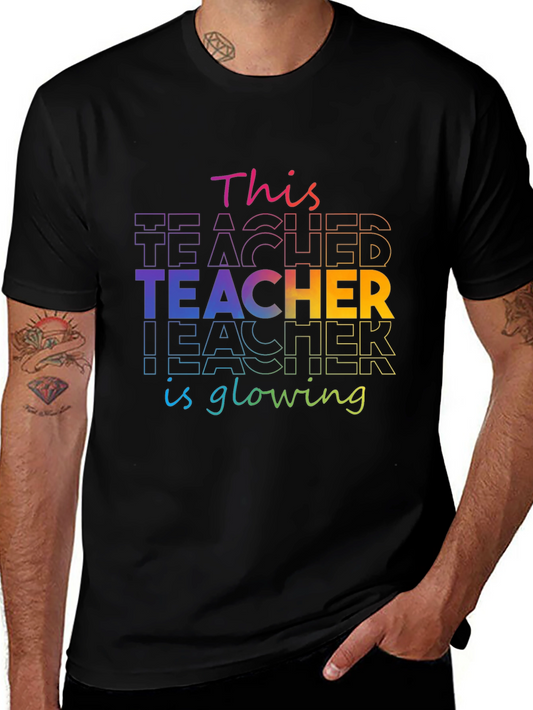 Teacher Glowing T-Shirt - Colorful Graphic Tee