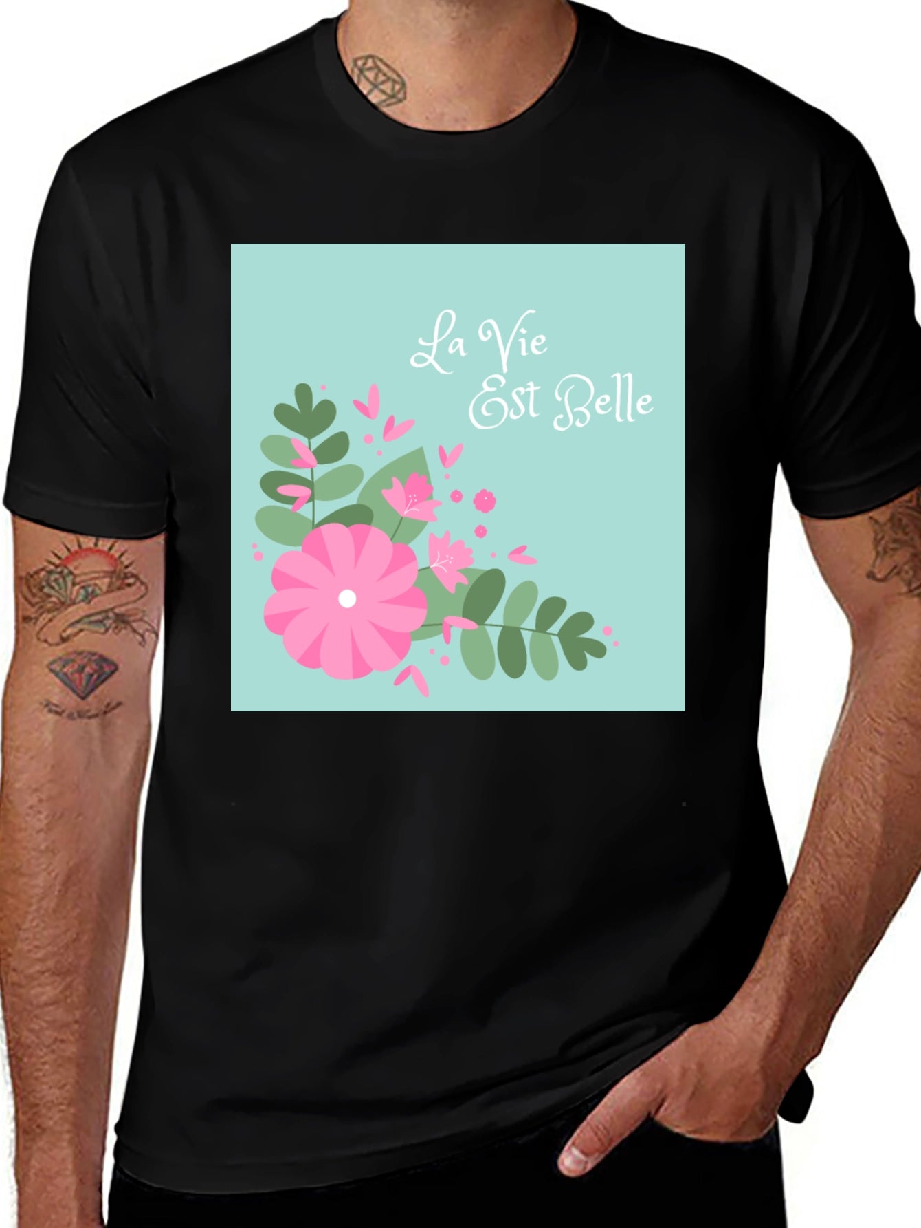La Vie Est Belle Graphic Tee - Black